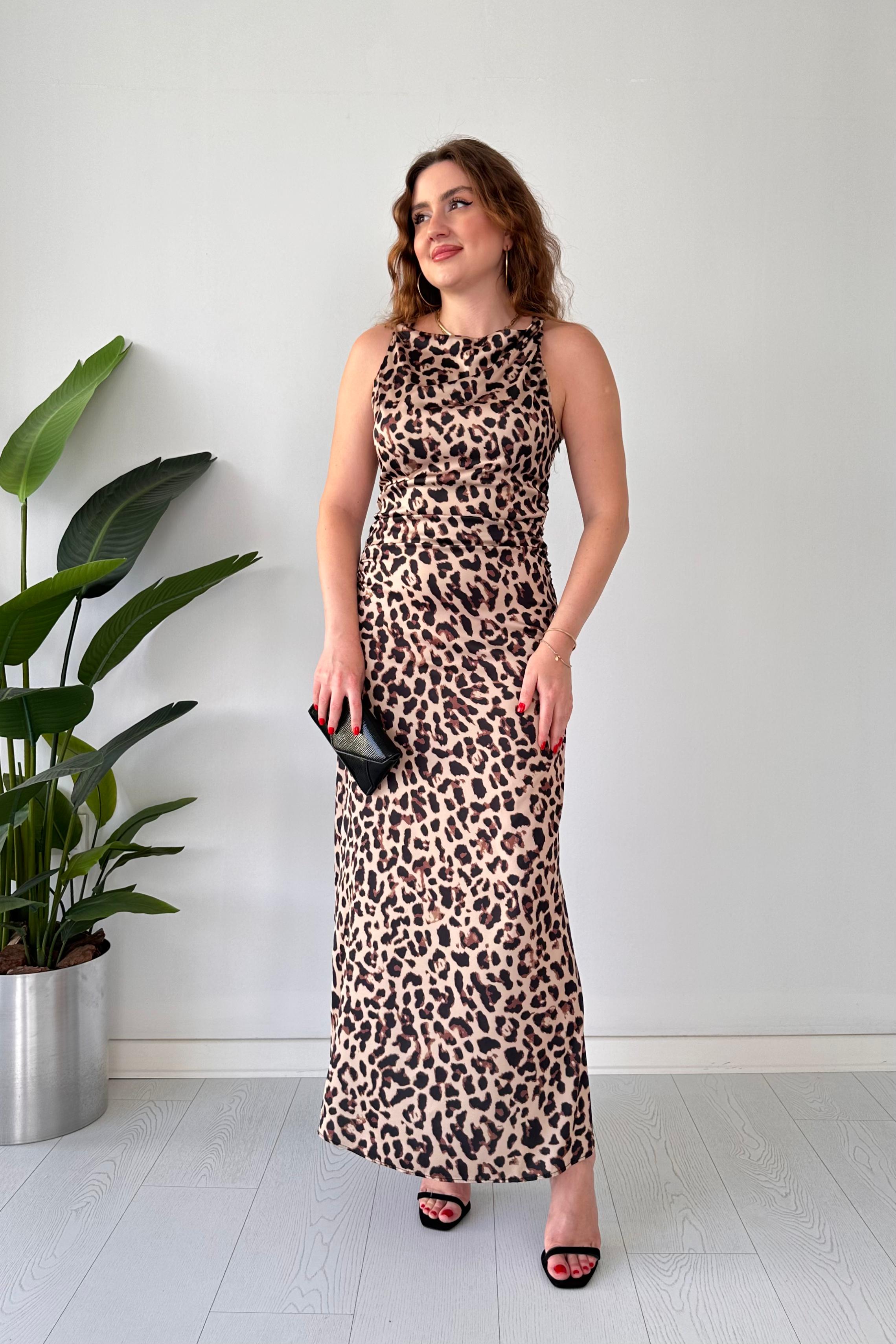 Burgulu Leopar Elbise