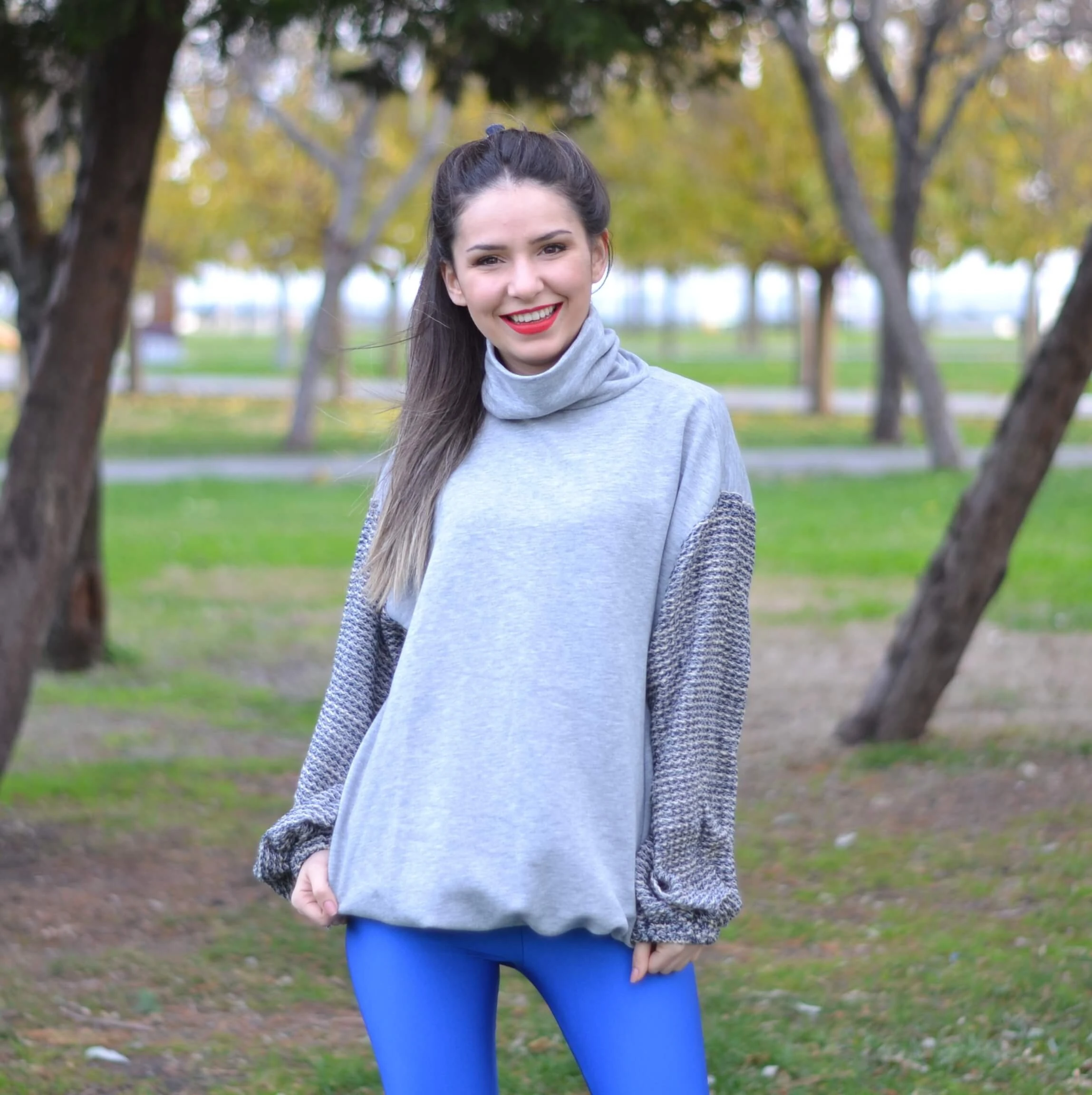 Kolları Triko Detay Sweatshirt