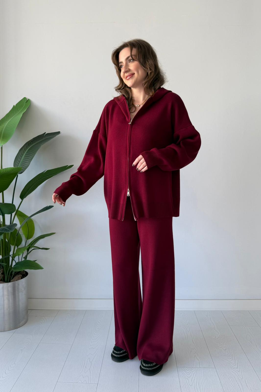 Çift Fermuarlı Triko Takım