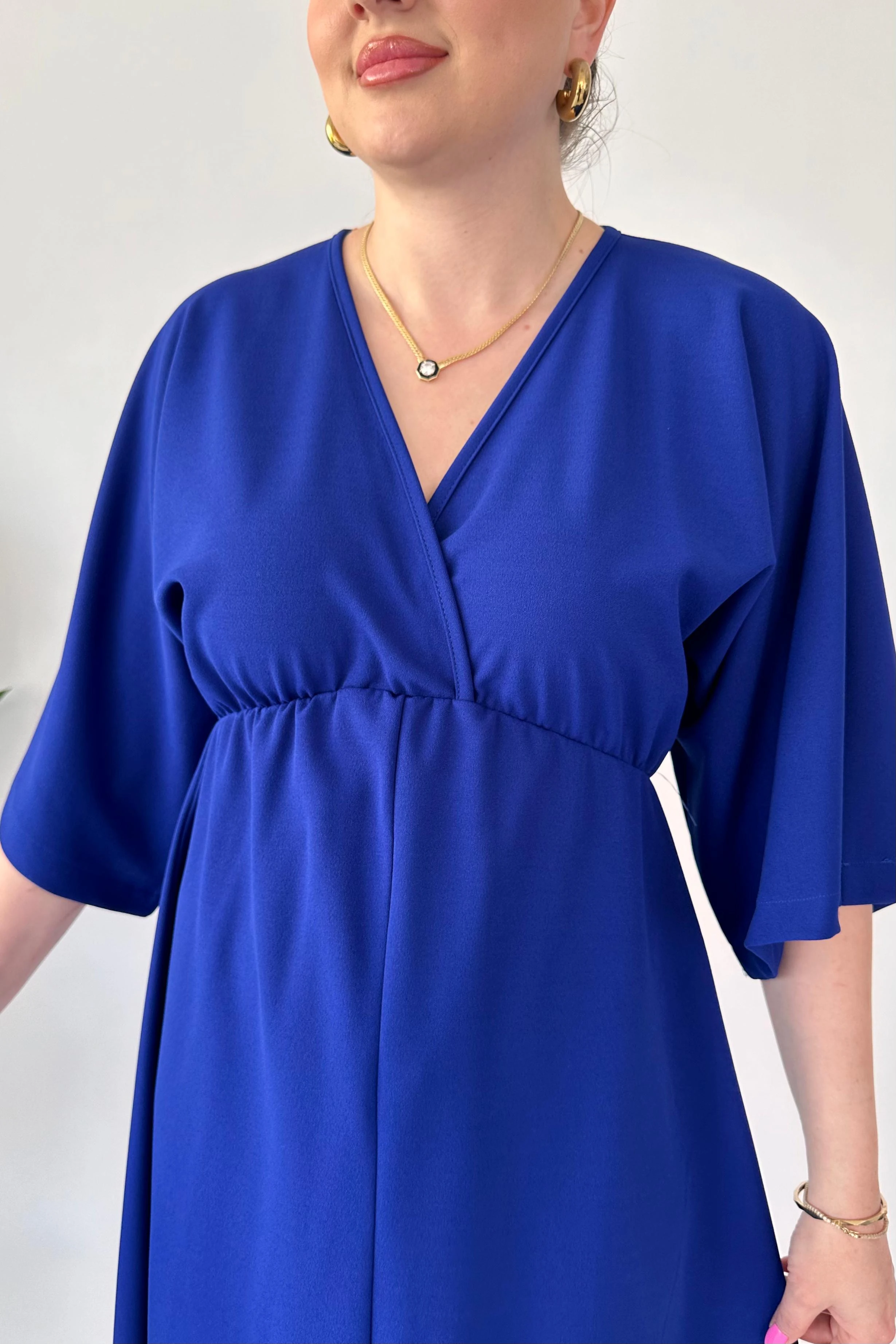 Yarasa Kol Krep Elbise