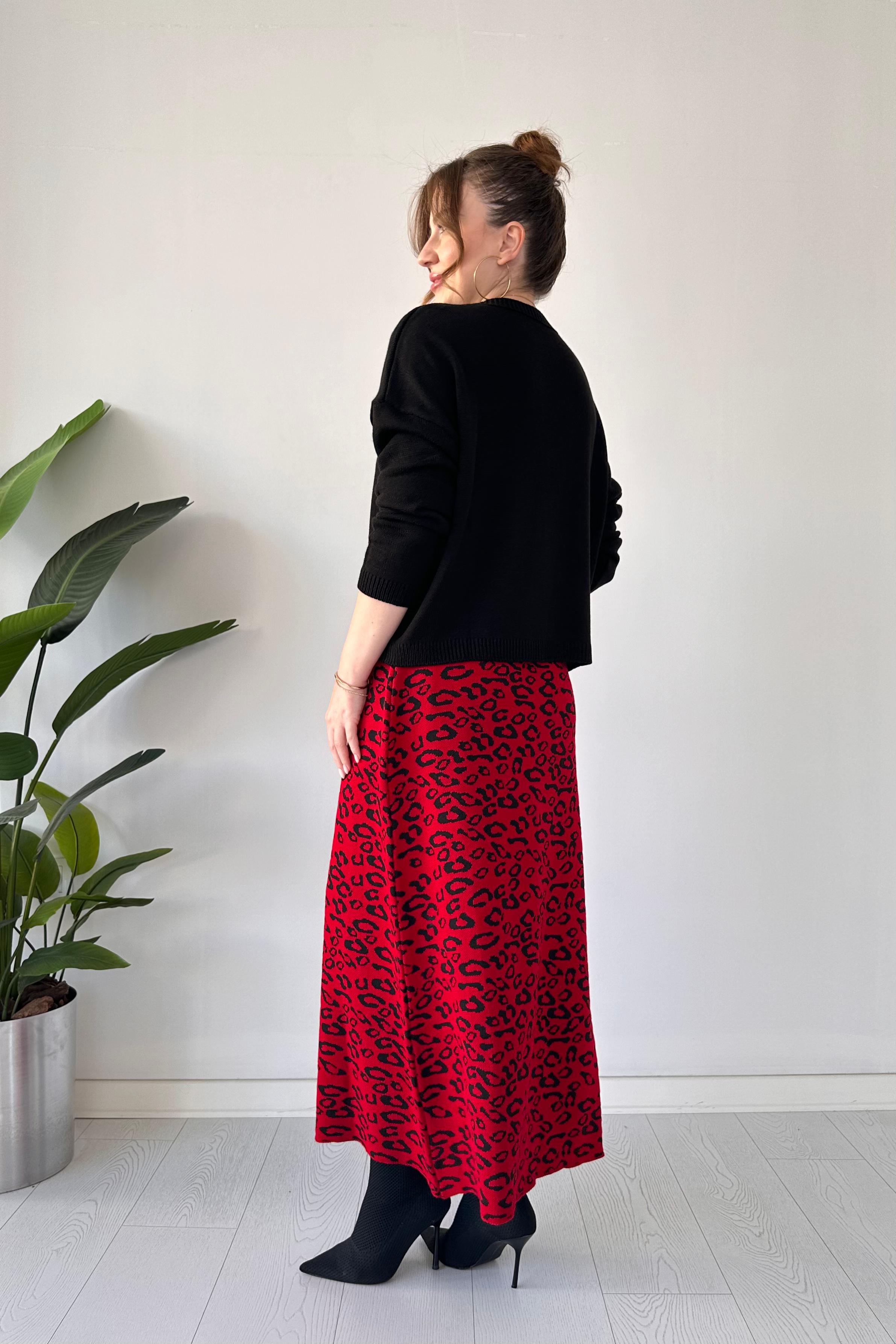 Leopar Etekli Triko Takım