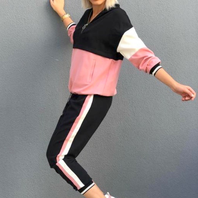 Zara Model Model Eşofman Takımı Pembe Siyah