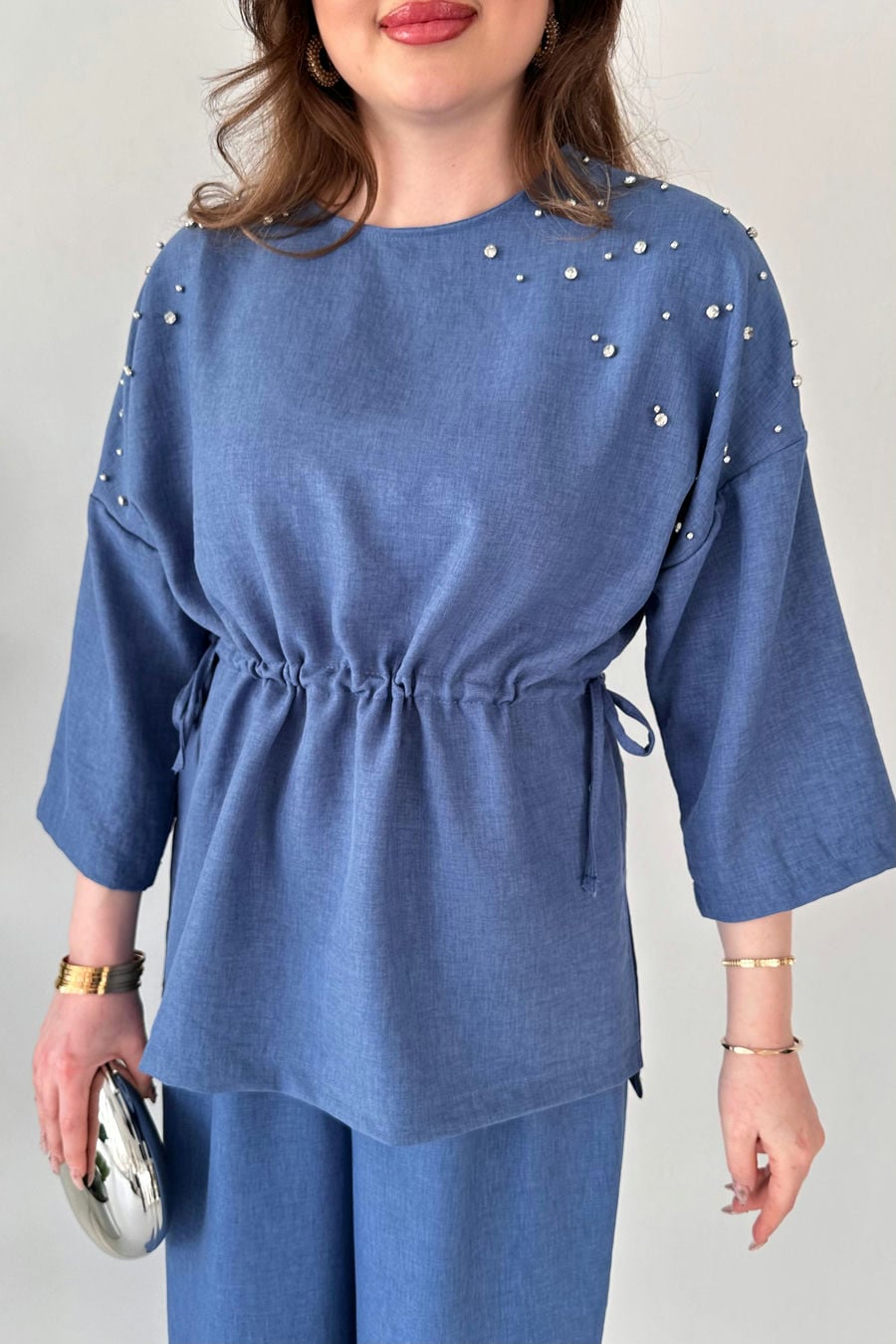 Taşlı Keten Takım