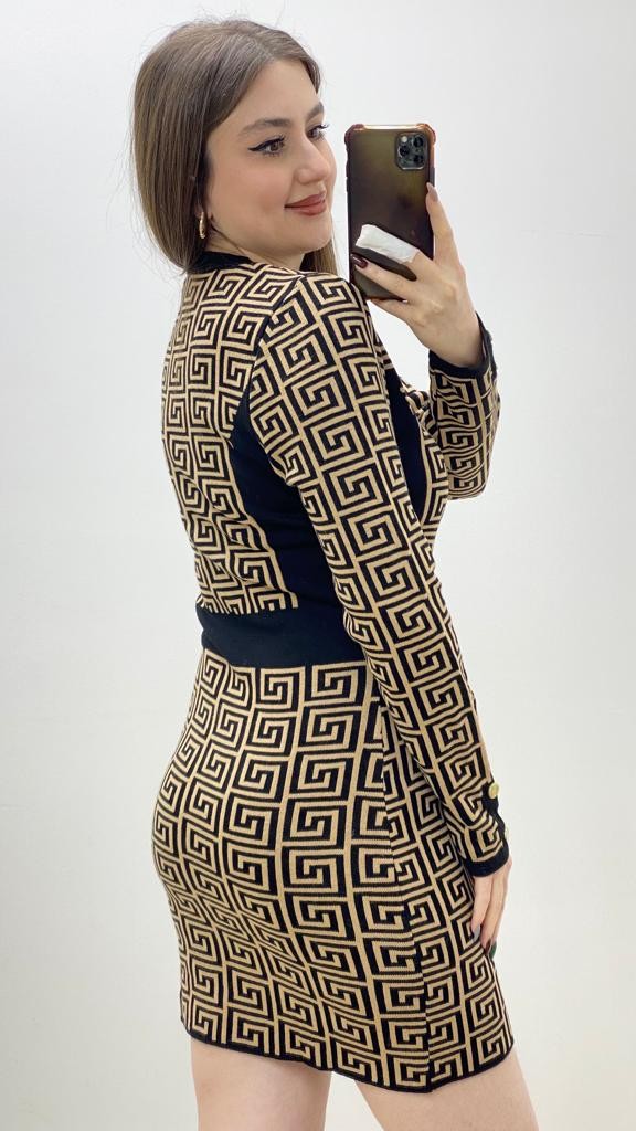 GG Tasarım Triko Elbise Bej