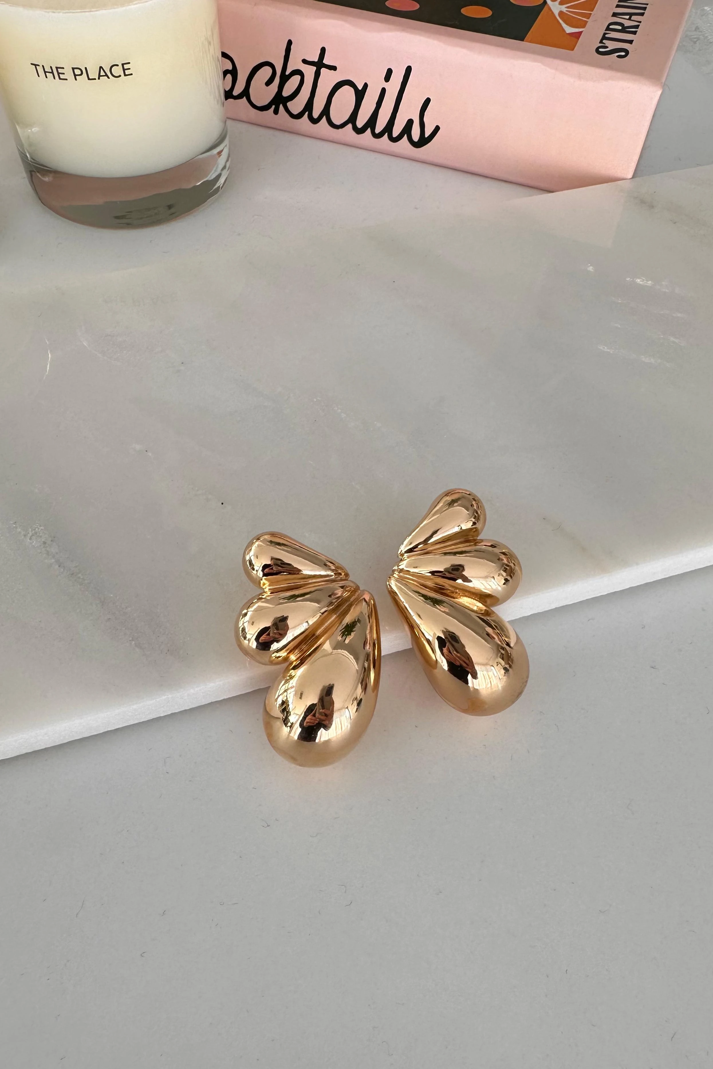 Üç Damla Çelik Küpe