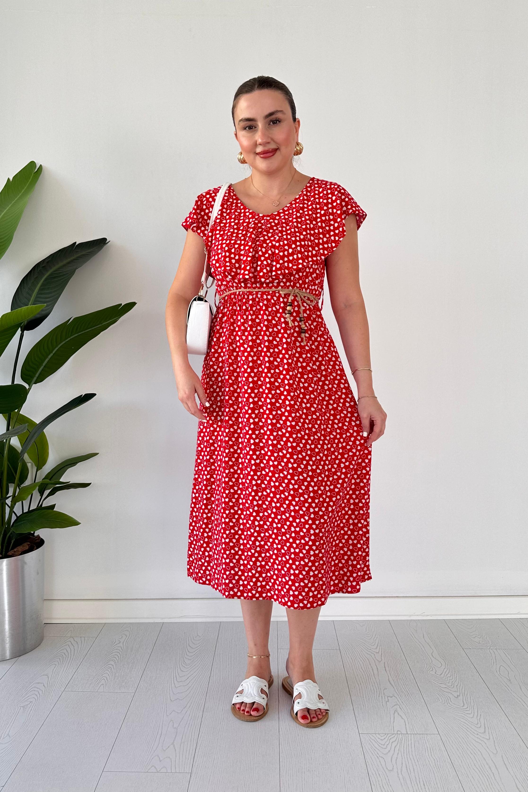 Kalpli Kemerli Elbise