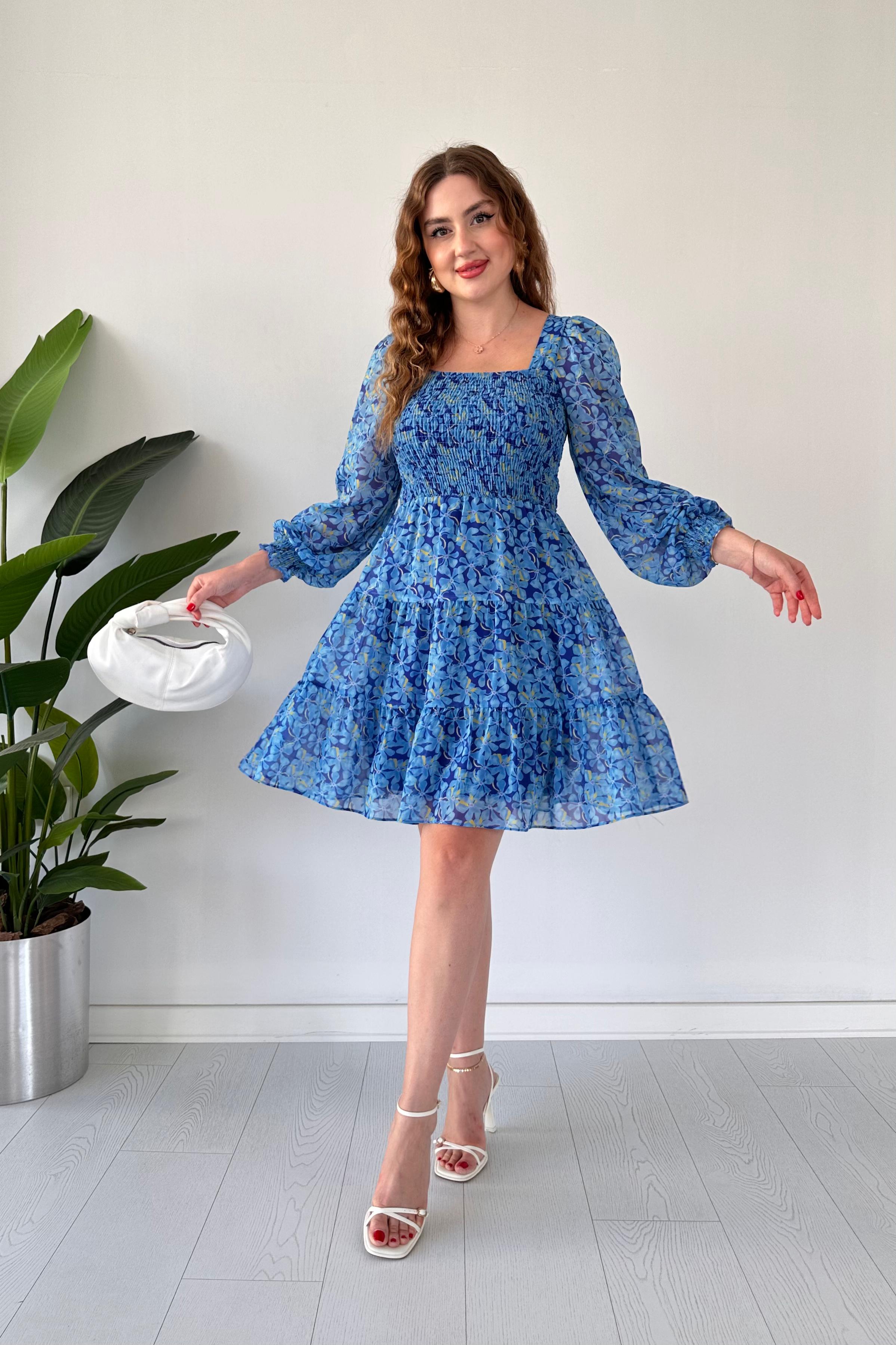 Menevşe Şifon Elbise