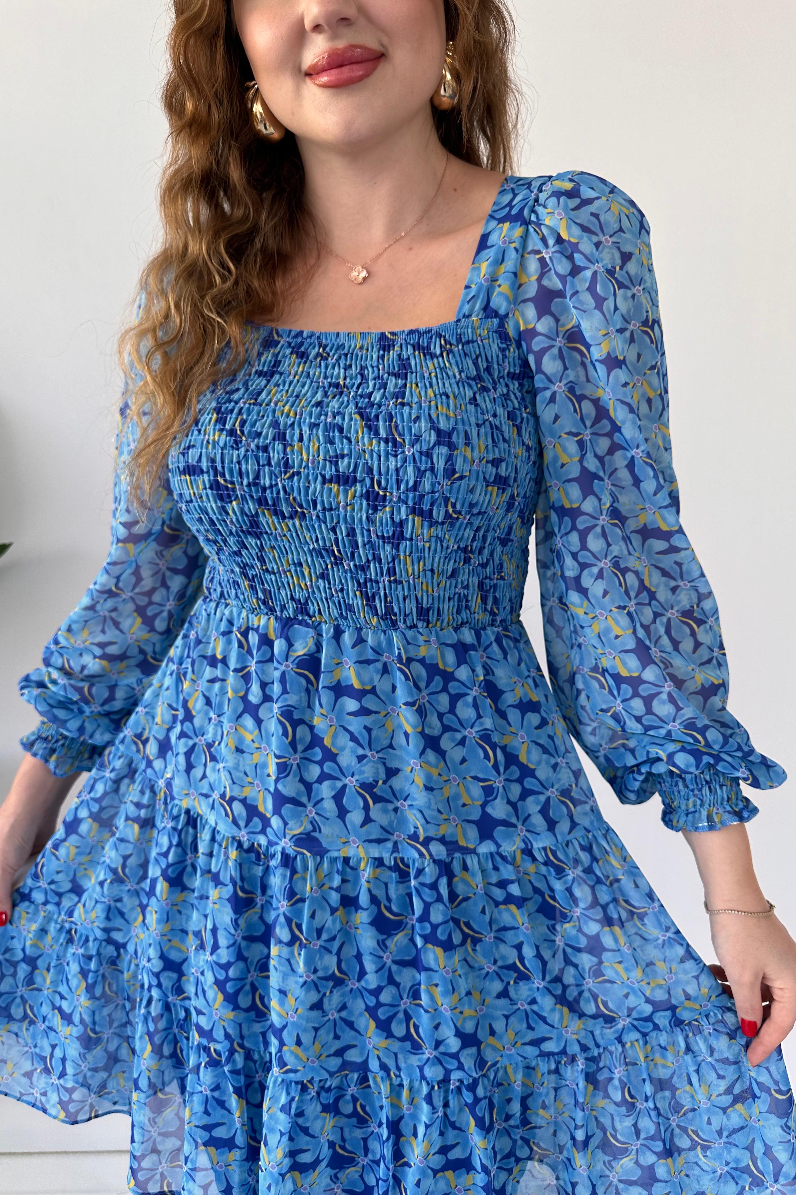 Menevşe Şifon Elbise