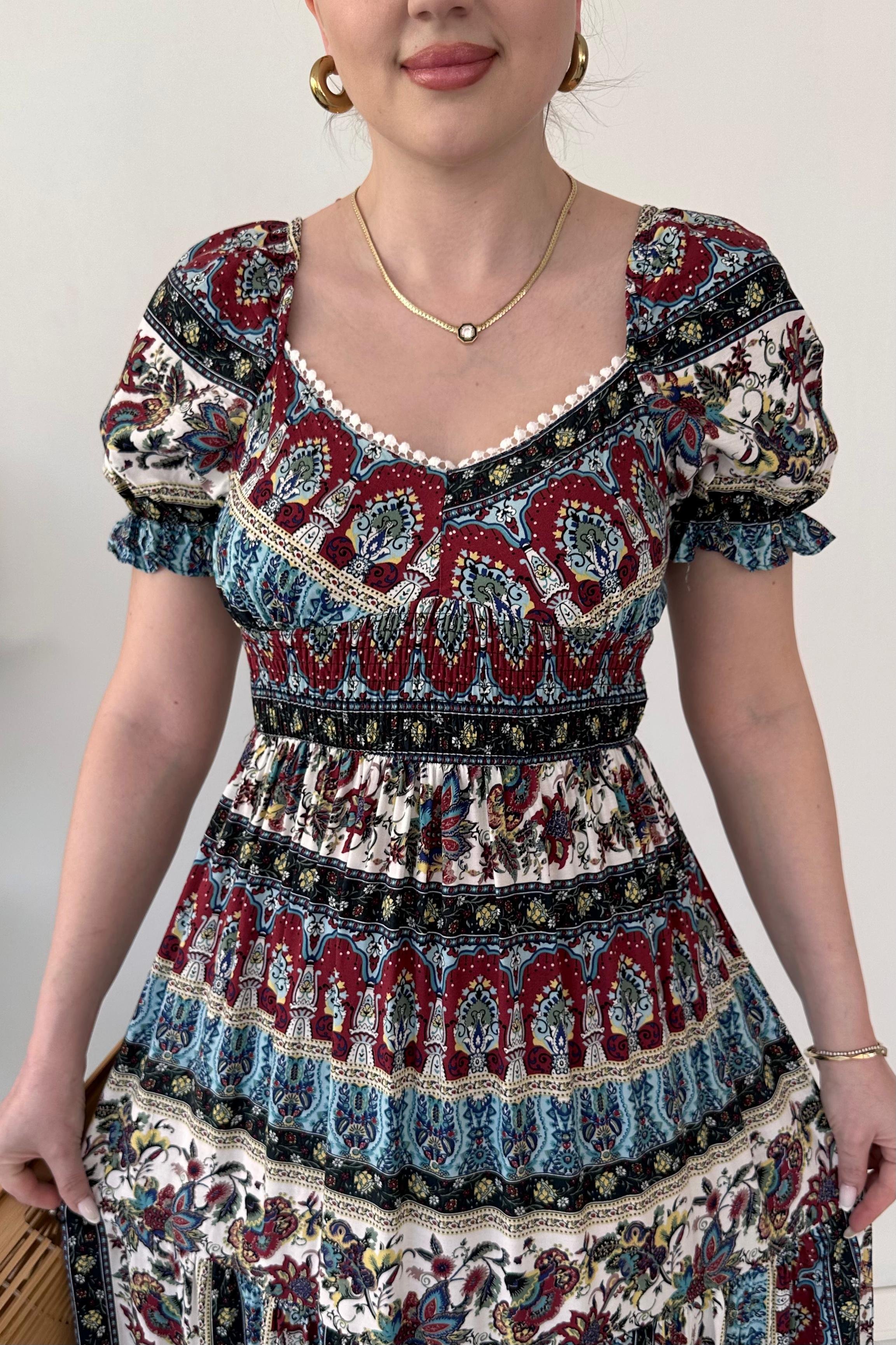 Maksi Patchwork Elbise