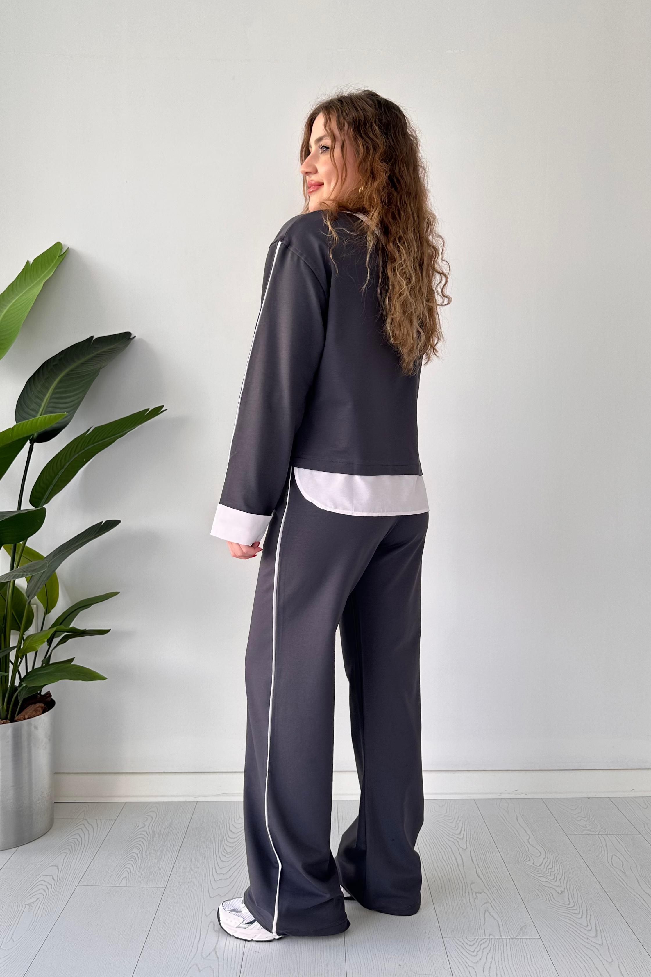 Gömlek Detay Polarsız Eşofman Takımı