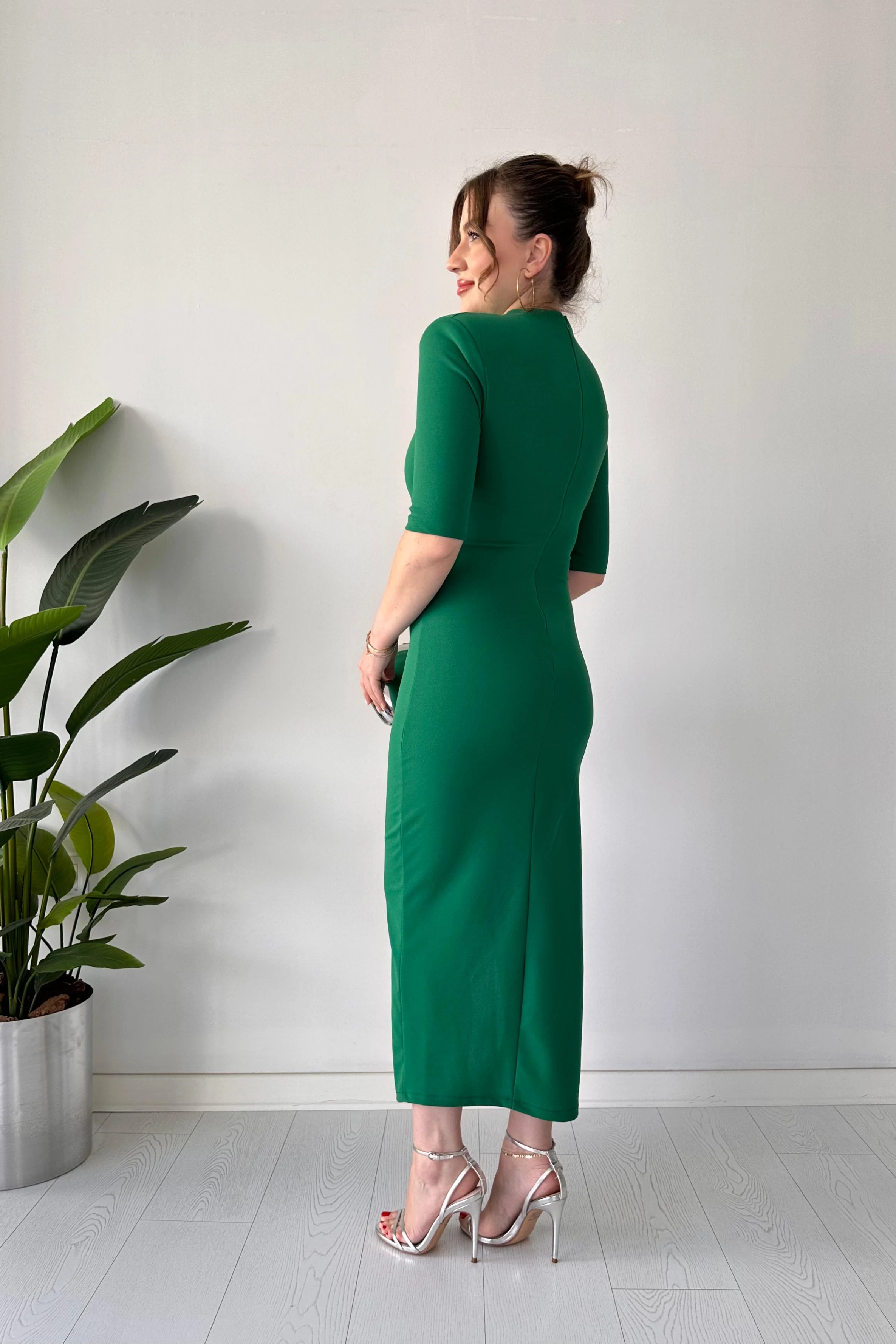 Yarım Kol Krep Elbise