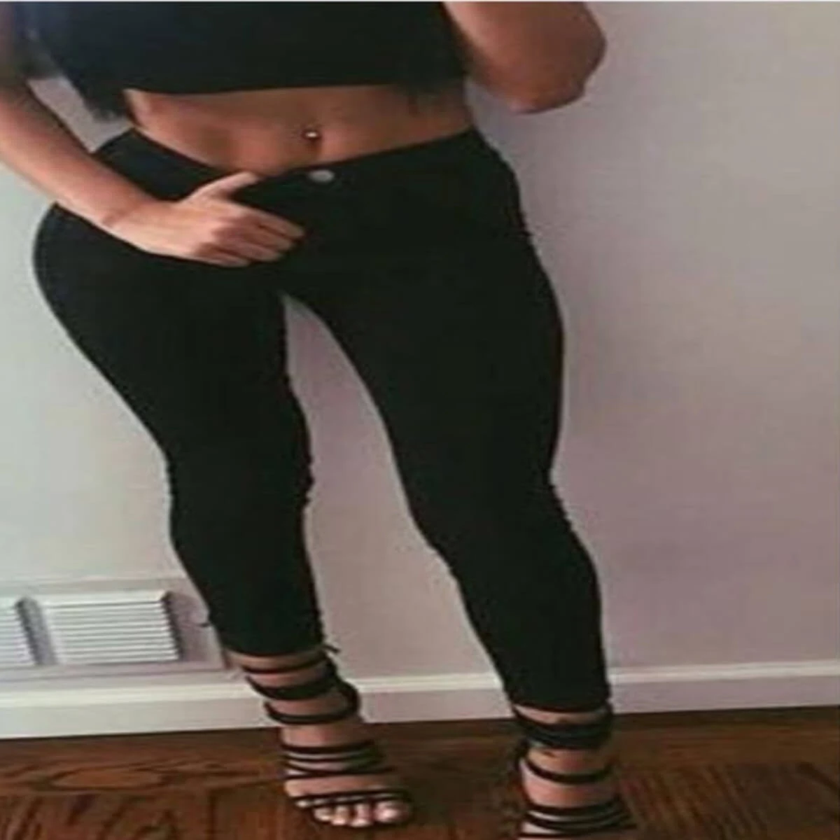 Toparlayıcı Yüksek Bel Skinny Jean Siyah