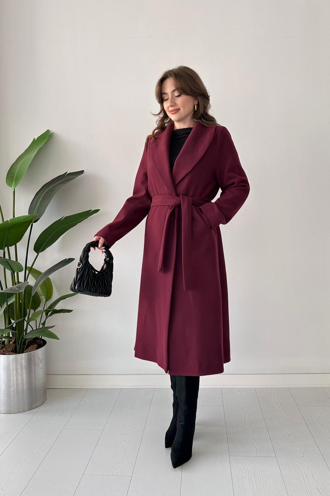 Kuşaklı Kaşe Kaban - Bordo