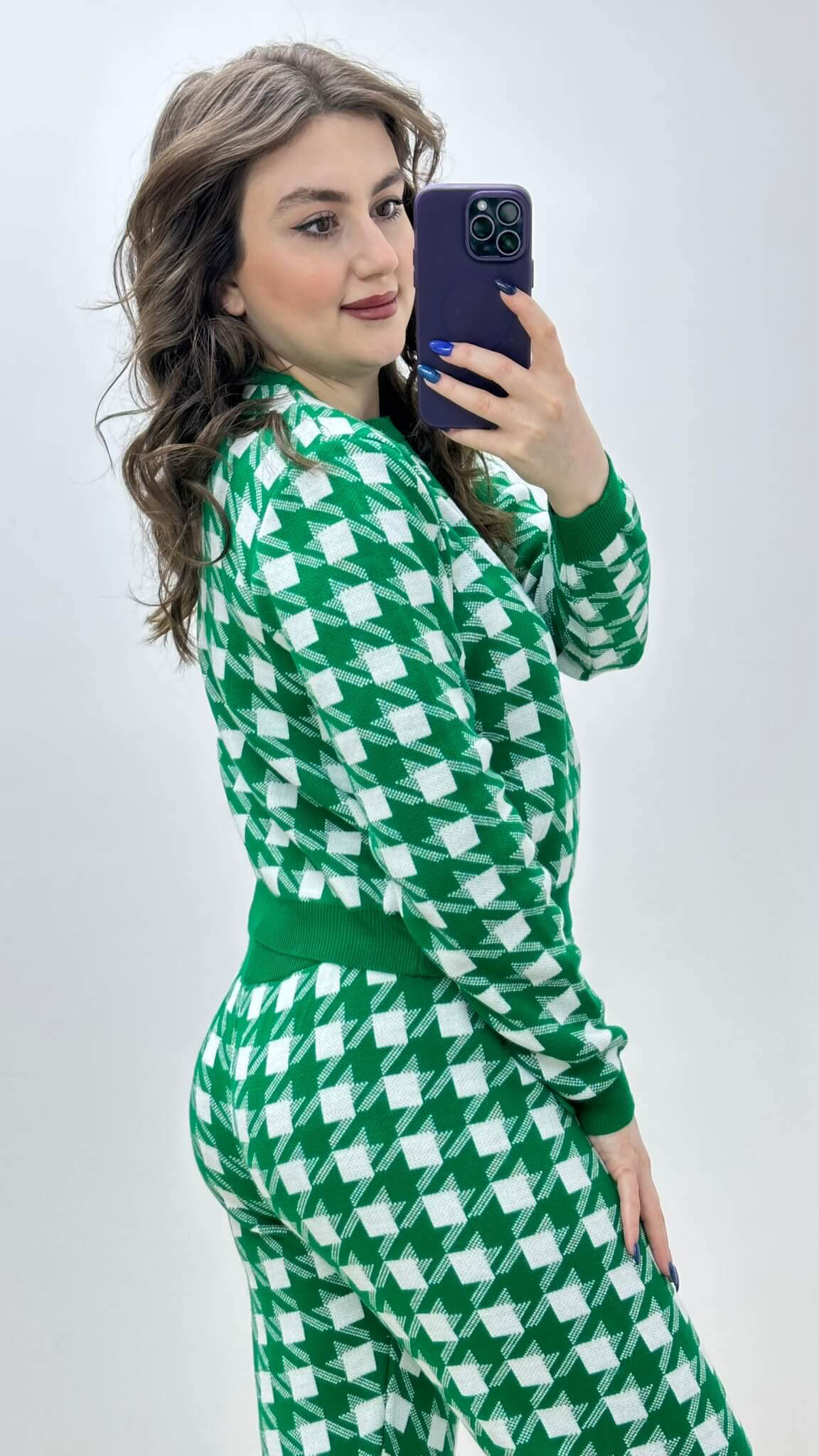 Kareli Triko Takım Yeşil