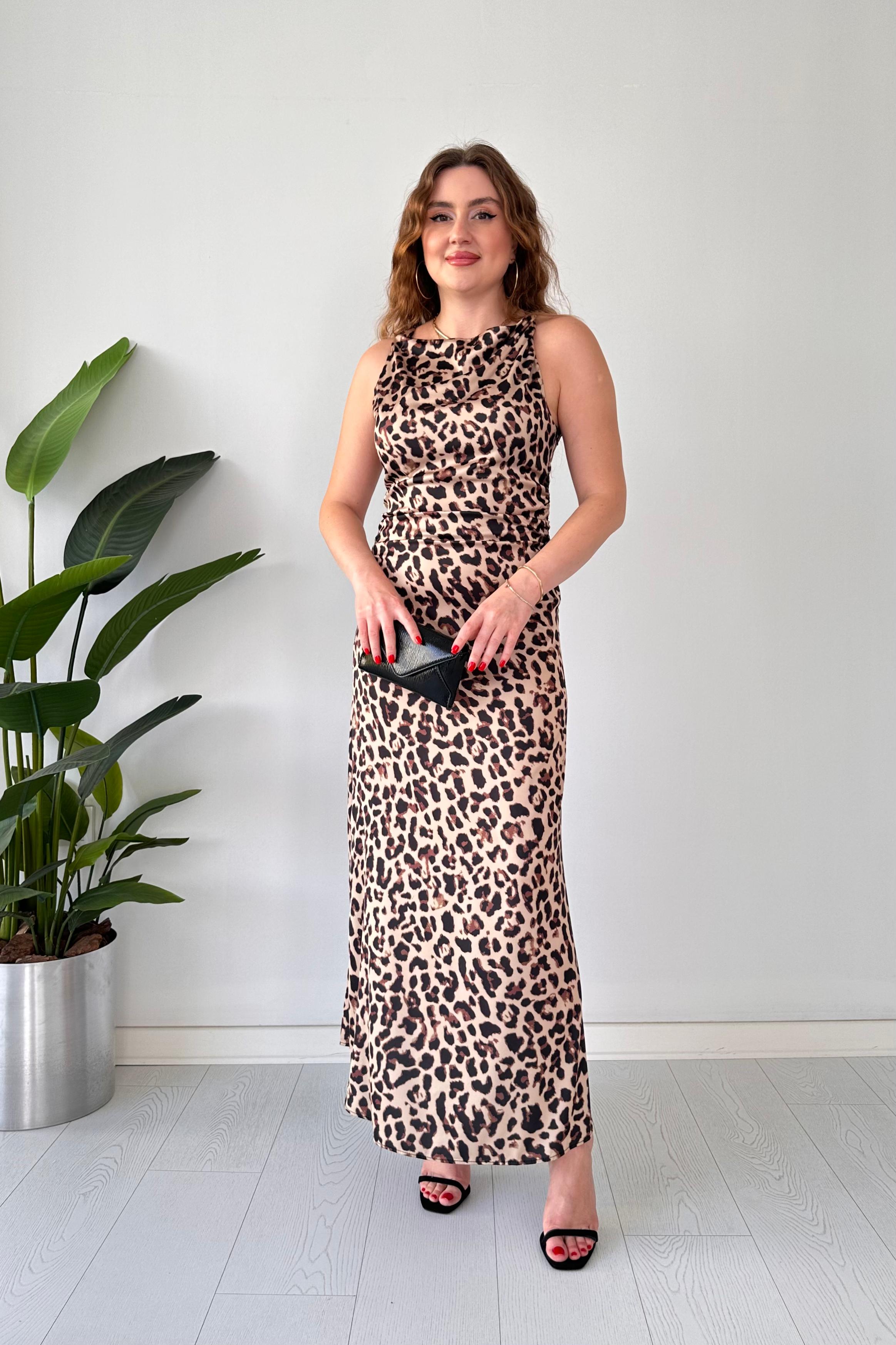 Burgulu Leopar Elbise