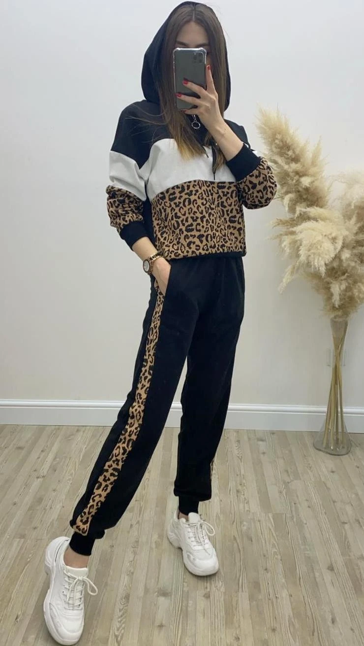 Leopar Detay Eşofman Takımı