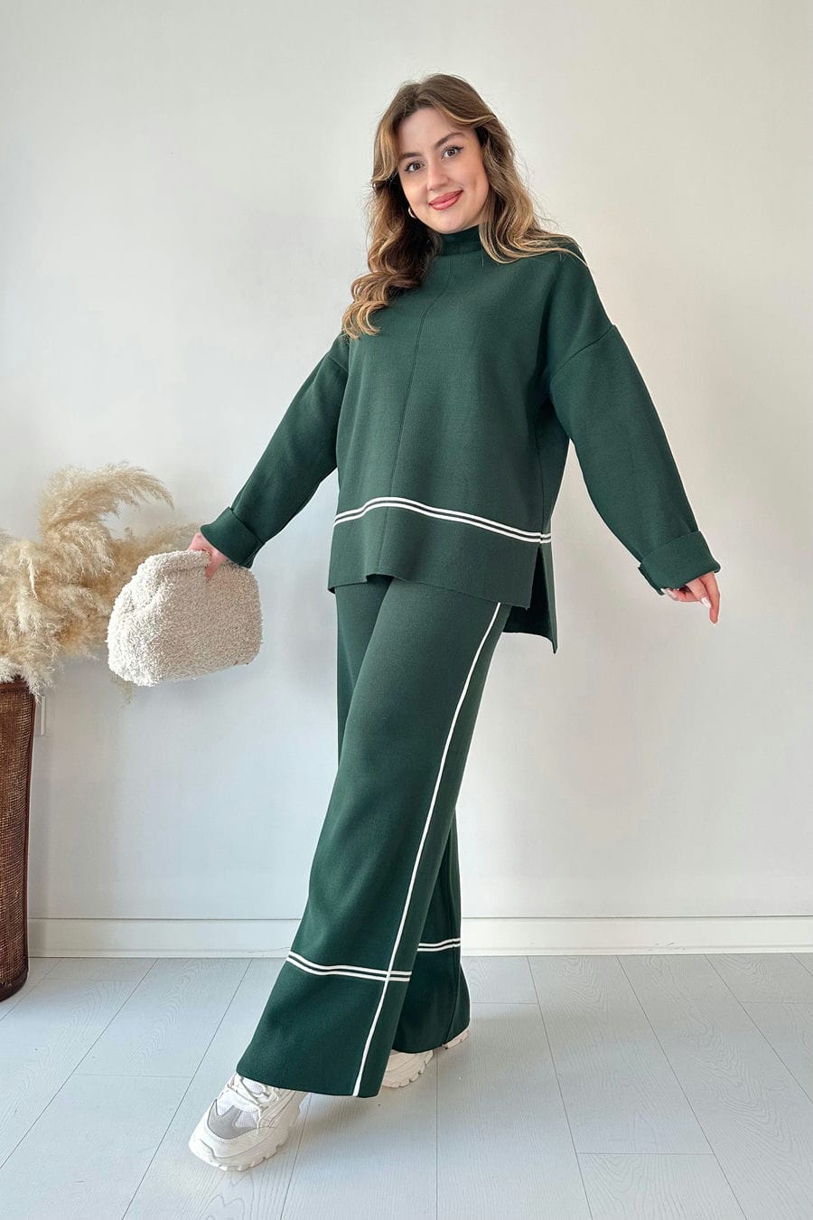 Şeritli Triko Takım