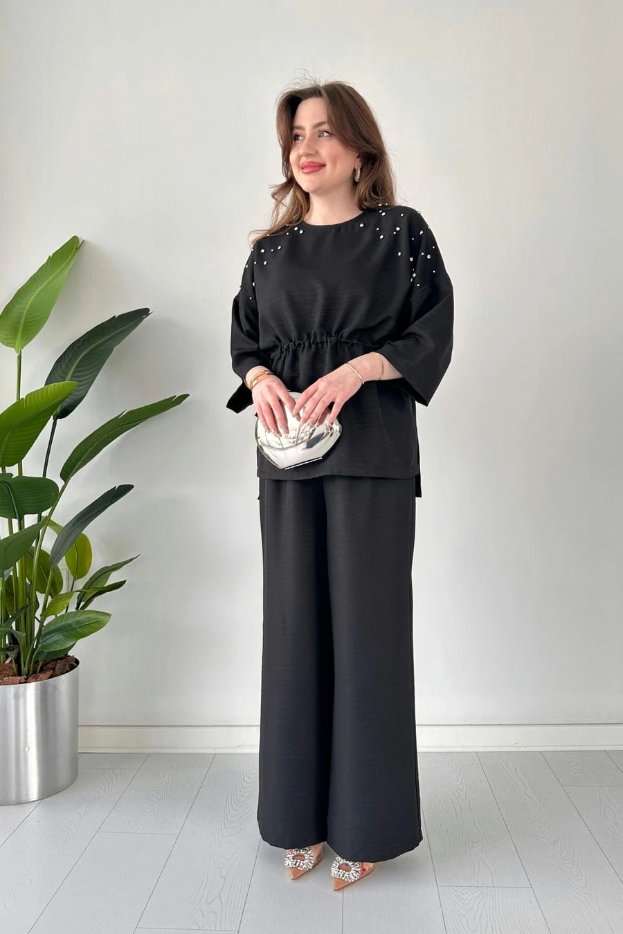 Taşlı Keten Takım