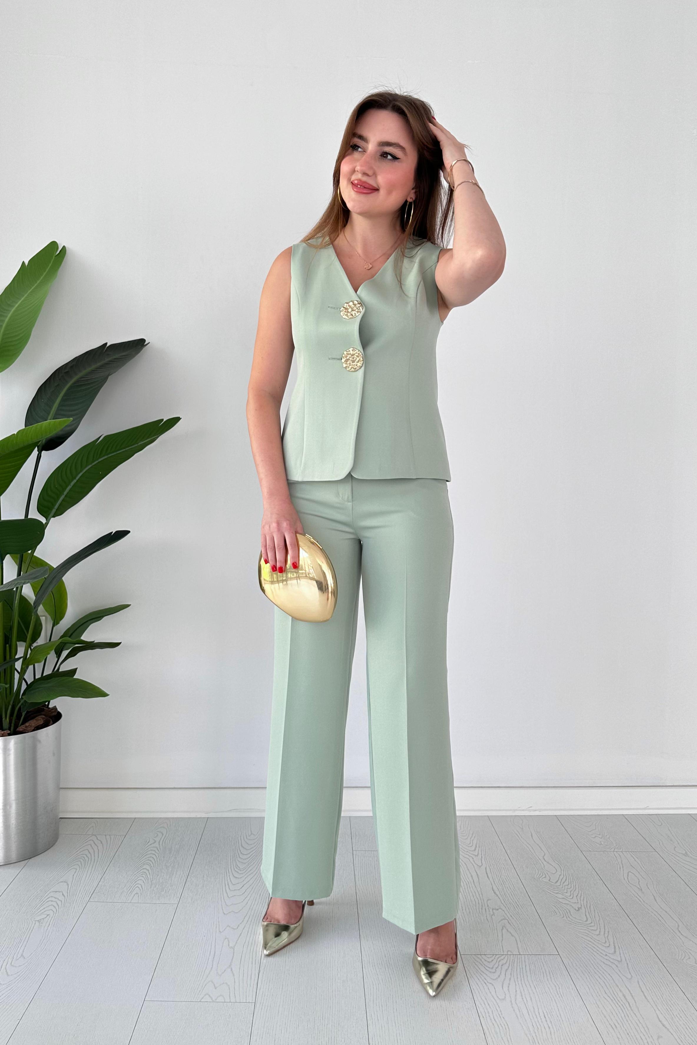 Tasarım Yelekli Pantolon Takım