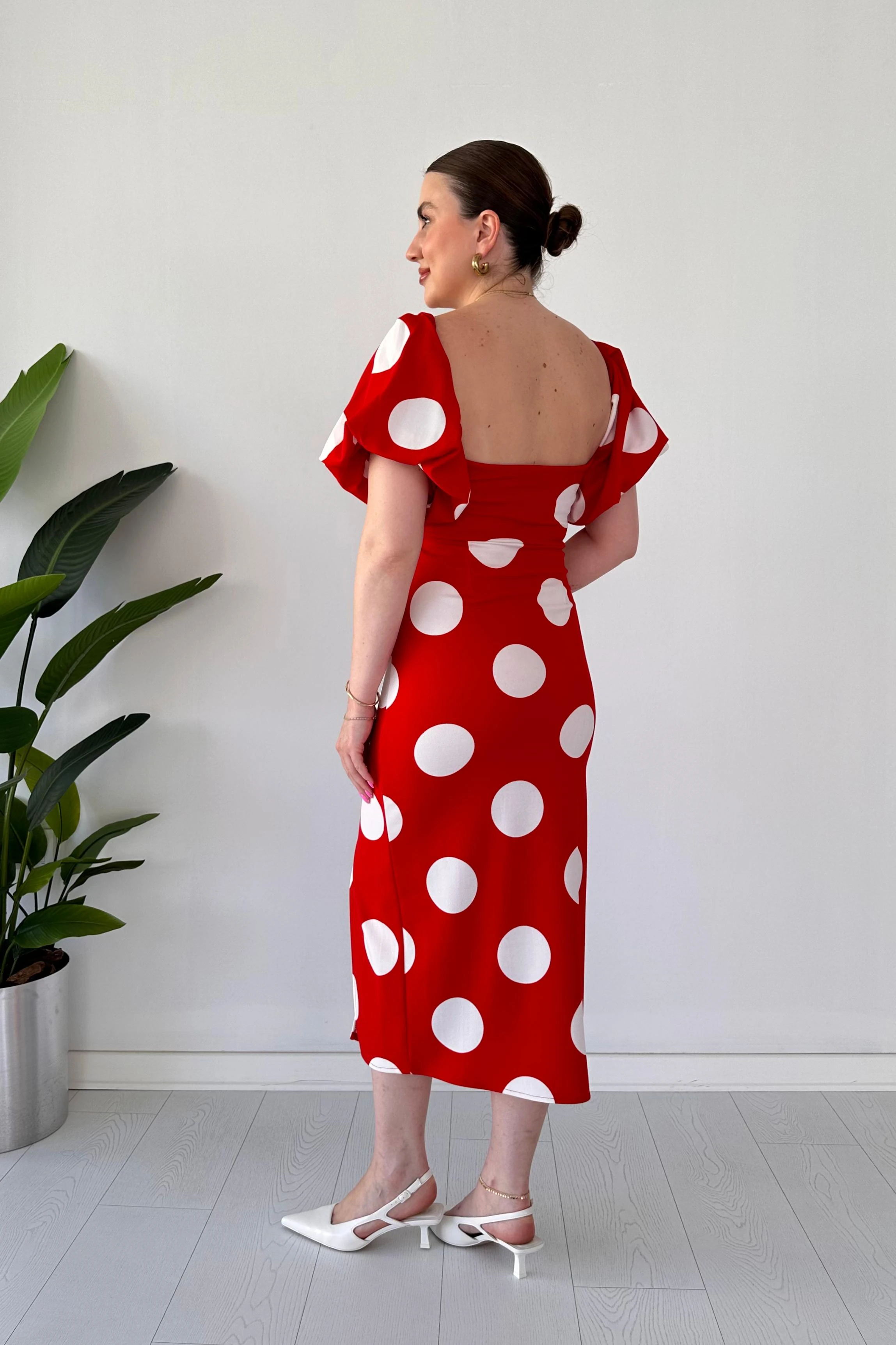 İri Puan Krep Elbise