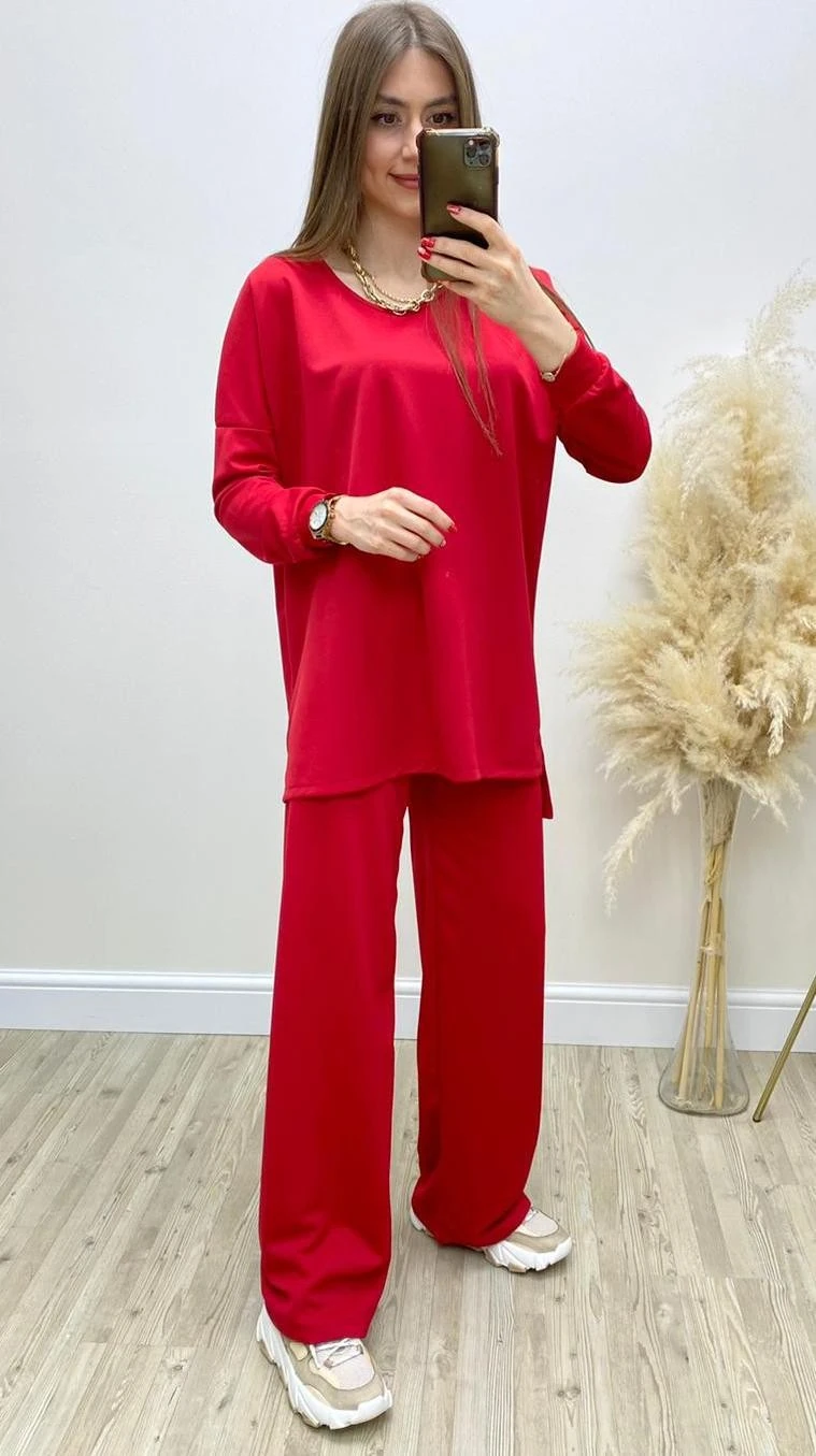 İkili Krep Takım Kırmızı