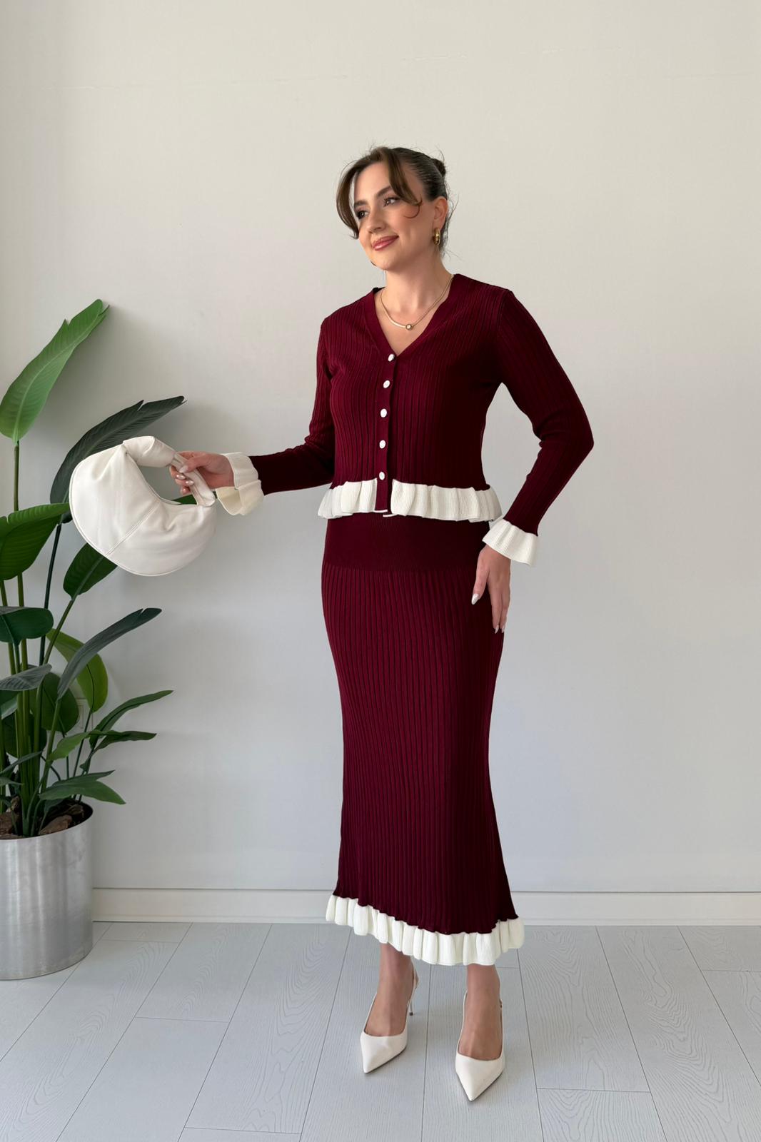 Volanlı Triko Takım
