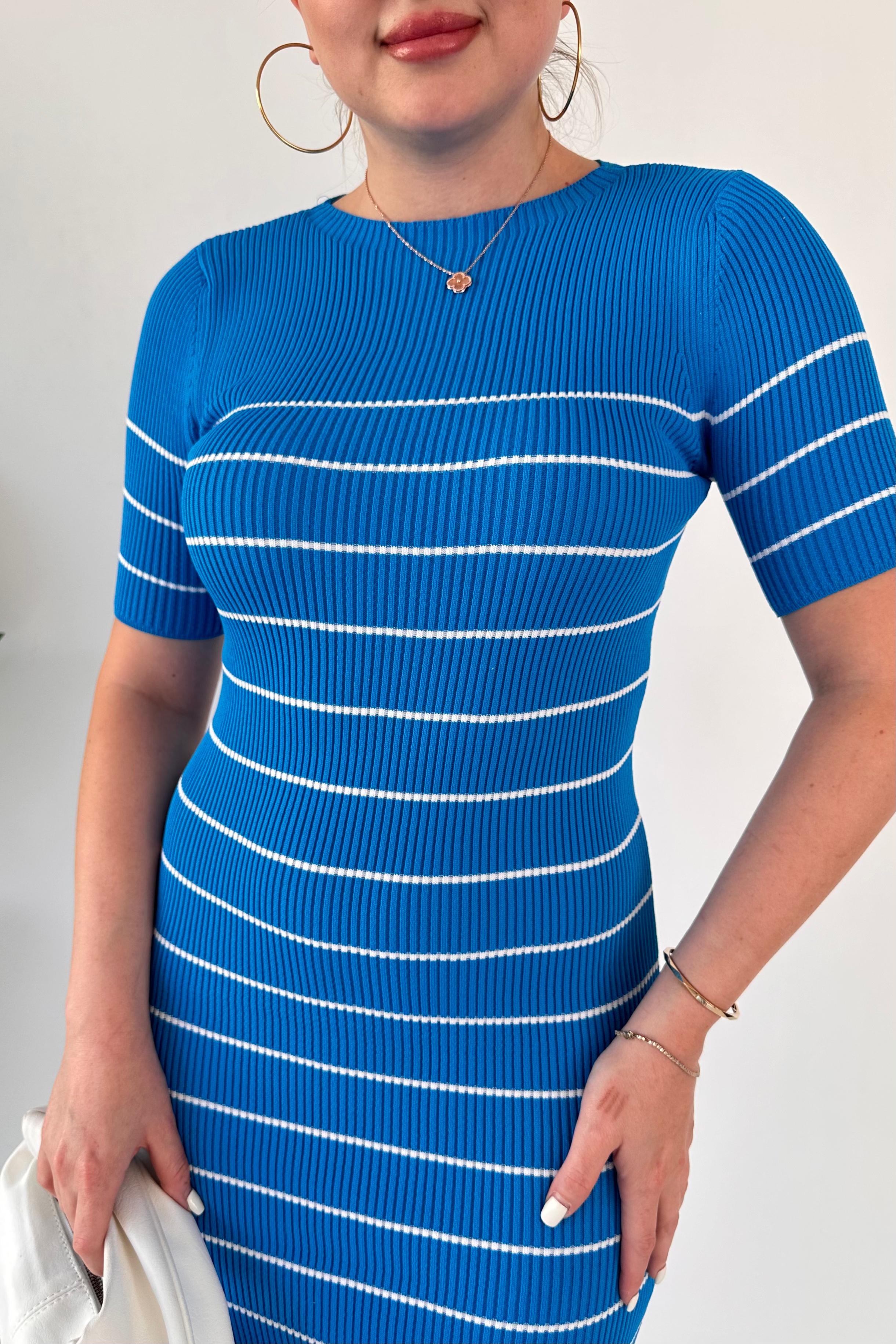 Çizgili Triko Elbise