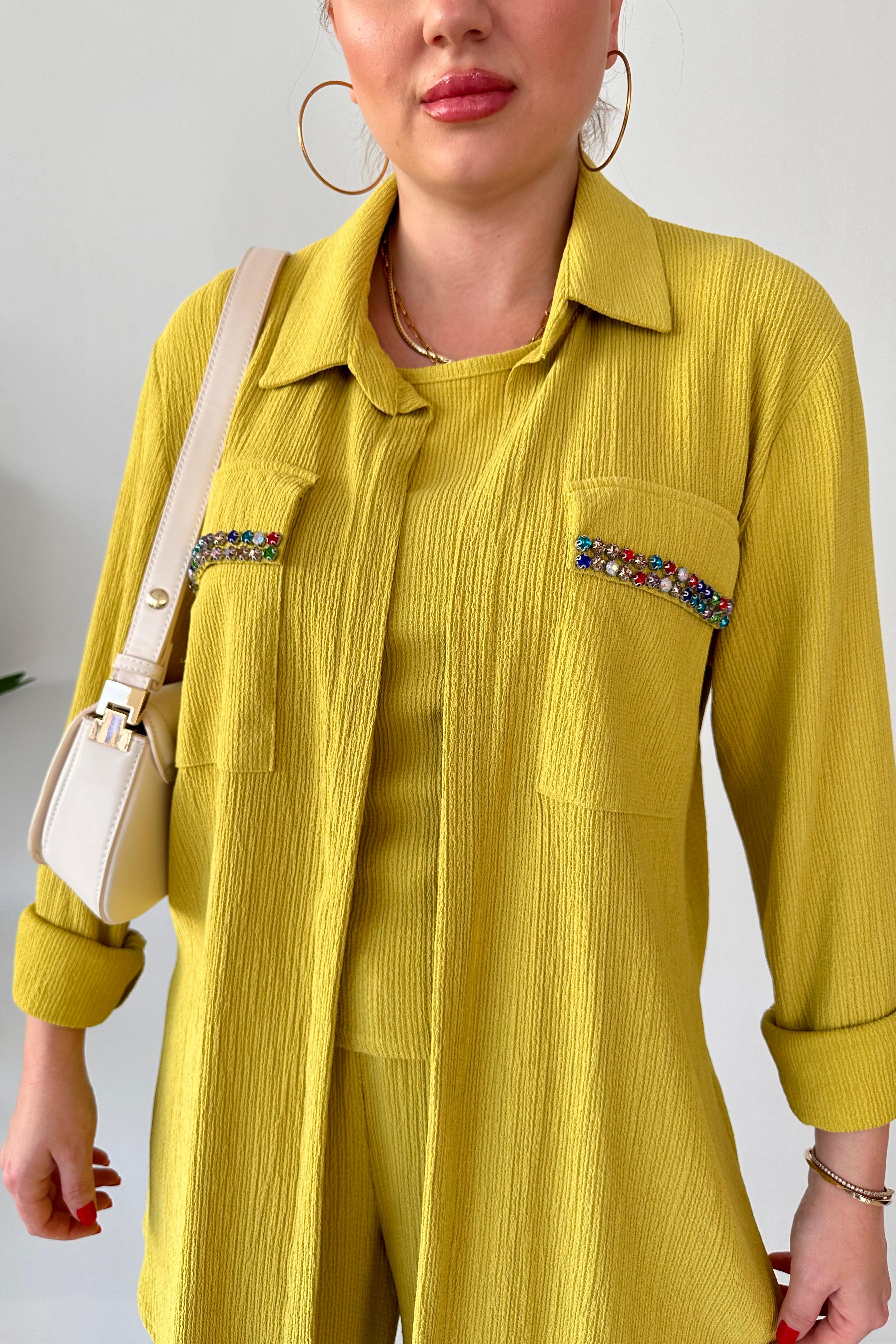 Taşlı Üç Parça Gofre Takım