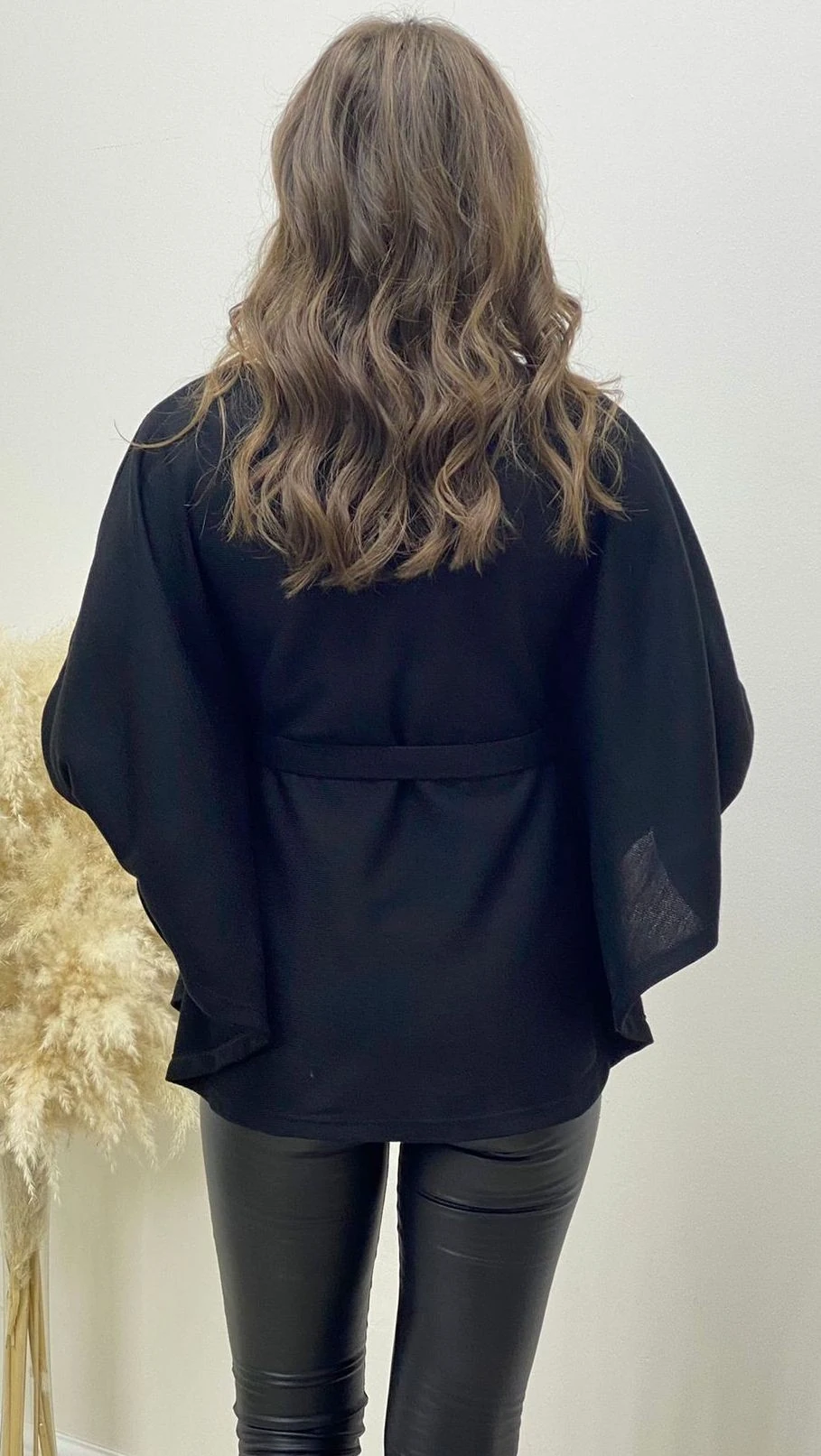 Yarasa Kol Triko Bluz Siyah