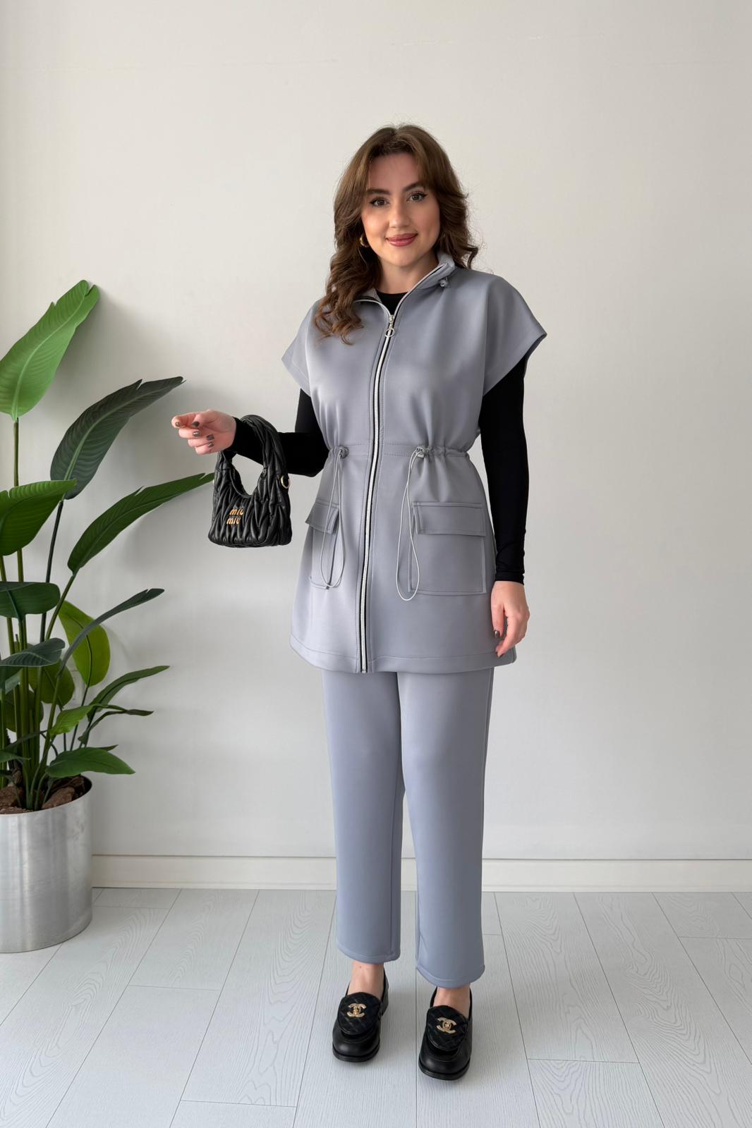 Yelekli Scuba Takım - Gri