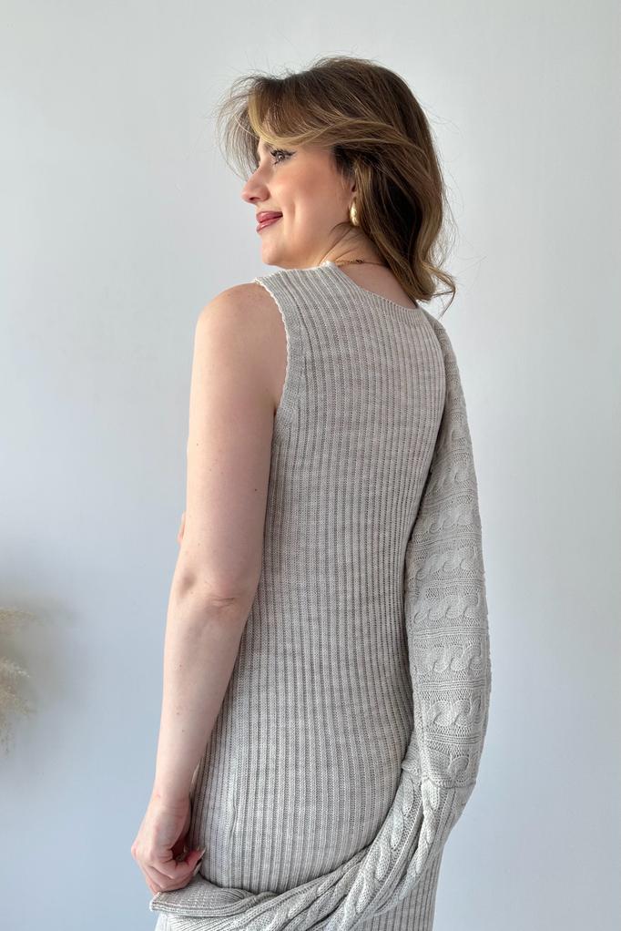 Saç Örgü Kazak Elbise Triko Takım