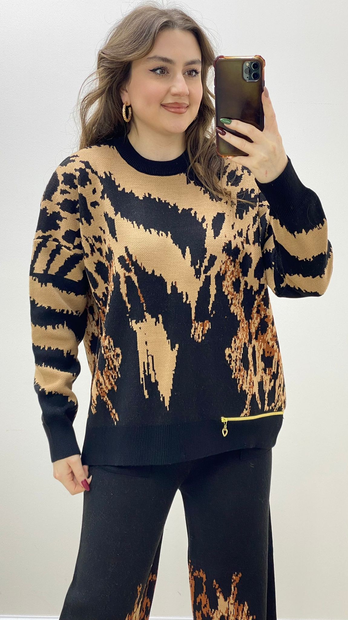 Tasarım İkili Triko Takım Siyah