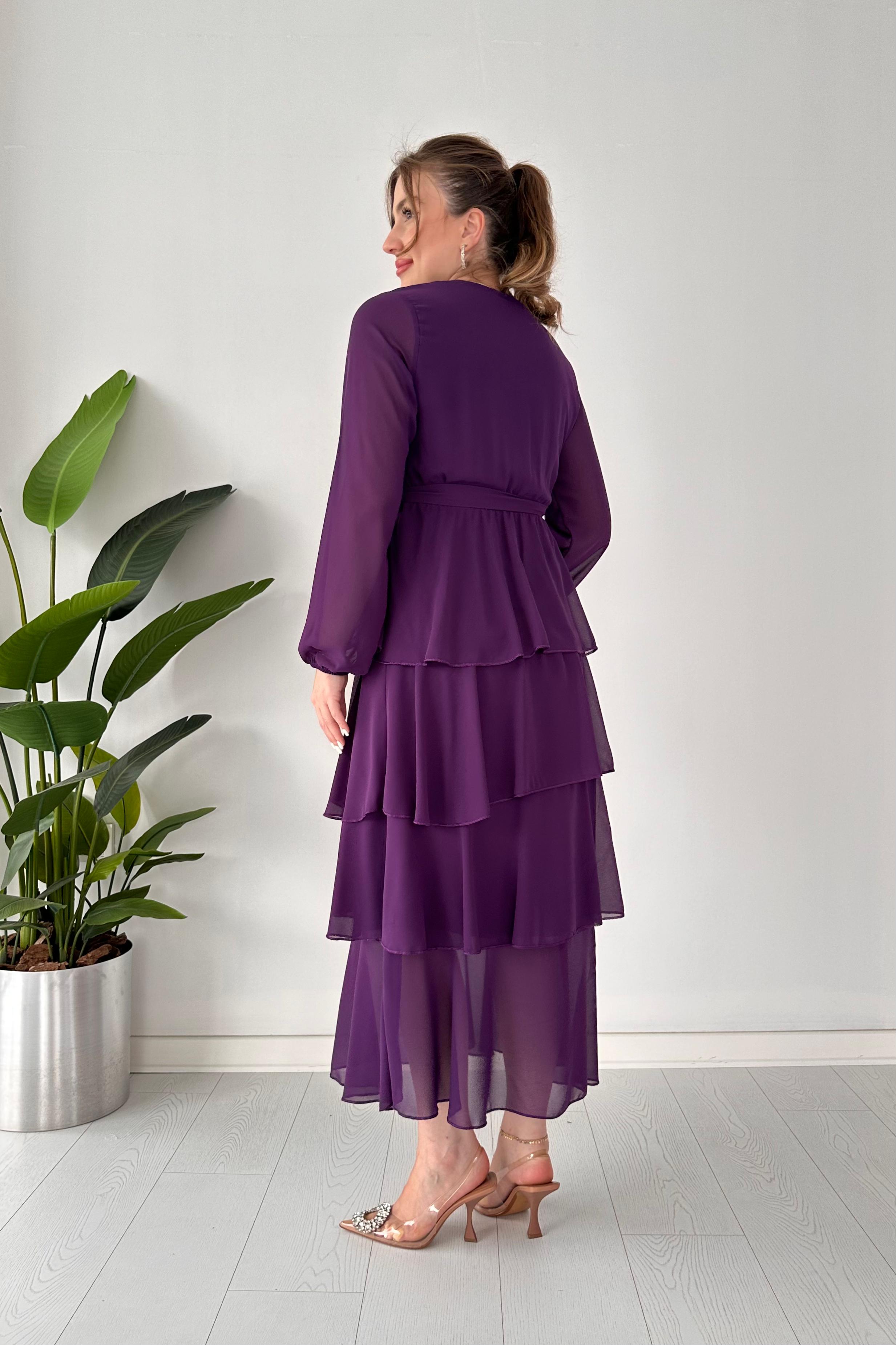 Kat Kat Şifon Elbise