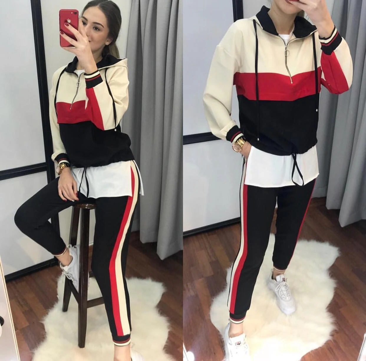 Zara Model Eşofman Takımı Kırmızı