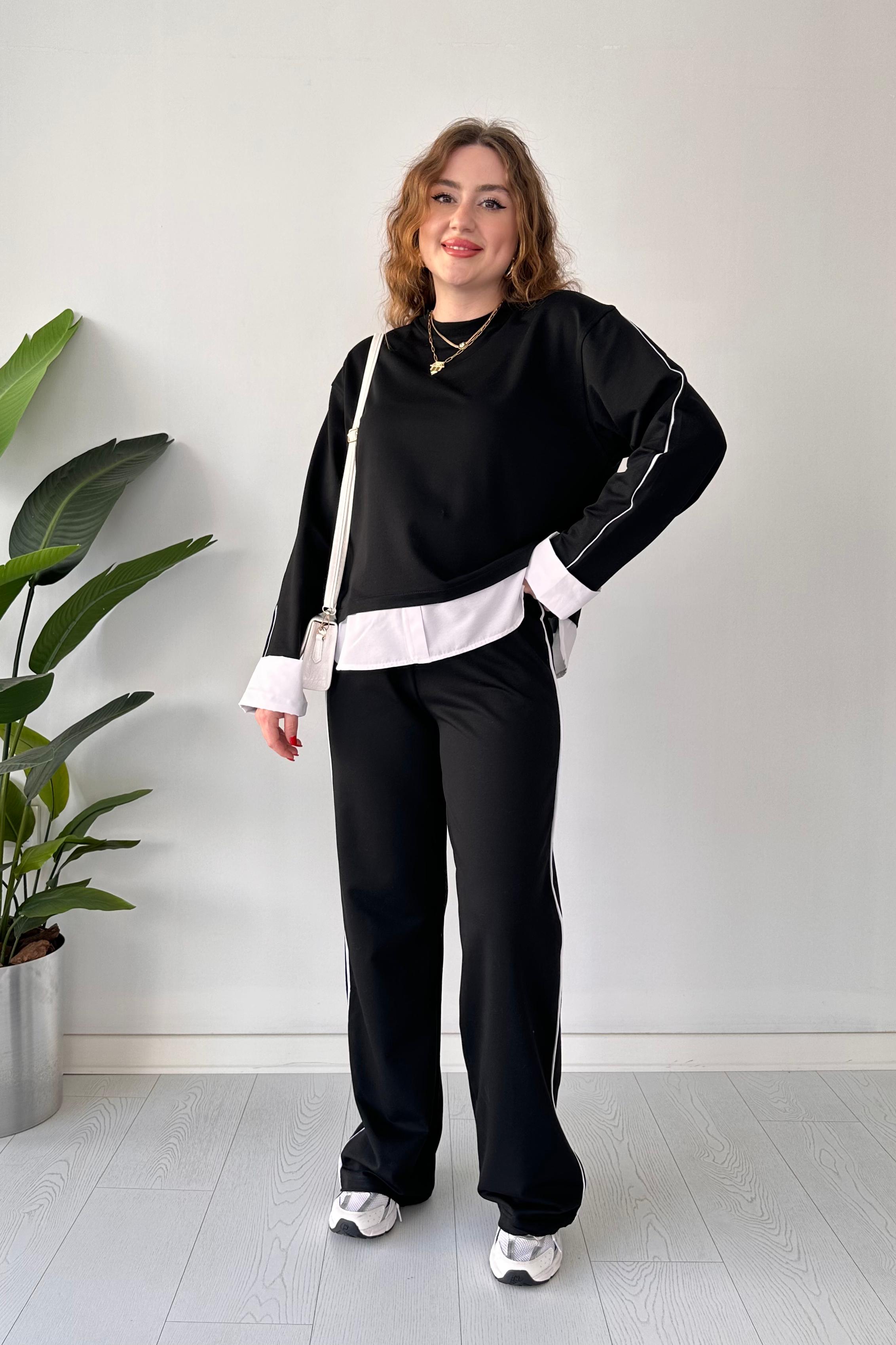 Gömlek Detay Polarsız Eşofman Takım