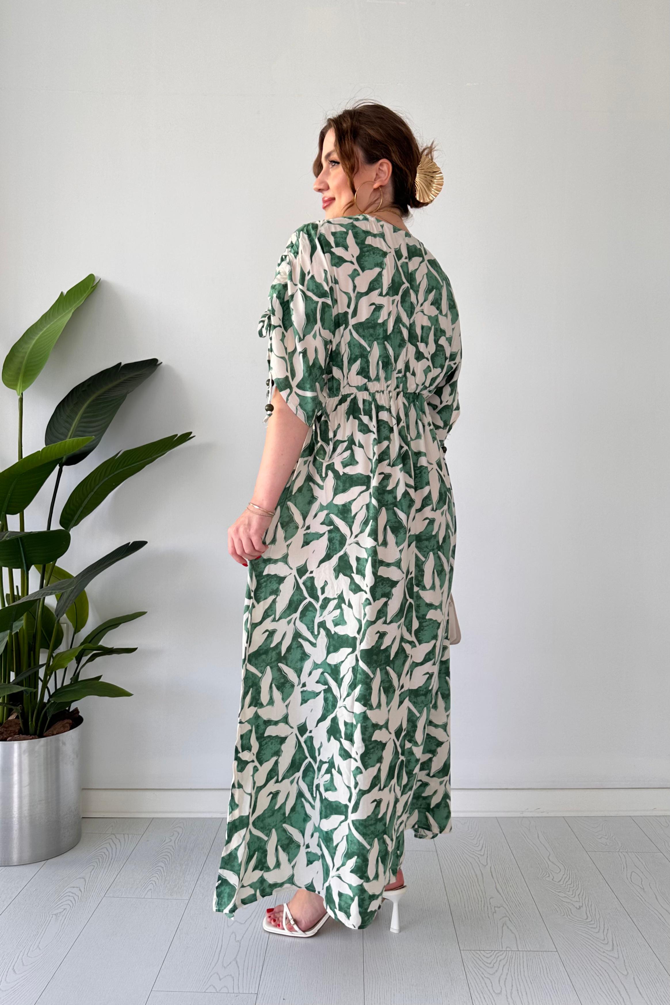 Döküm Yaka Yaprak Elbise