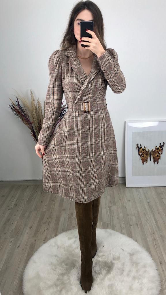 Kaşe Kruvaze Elbise