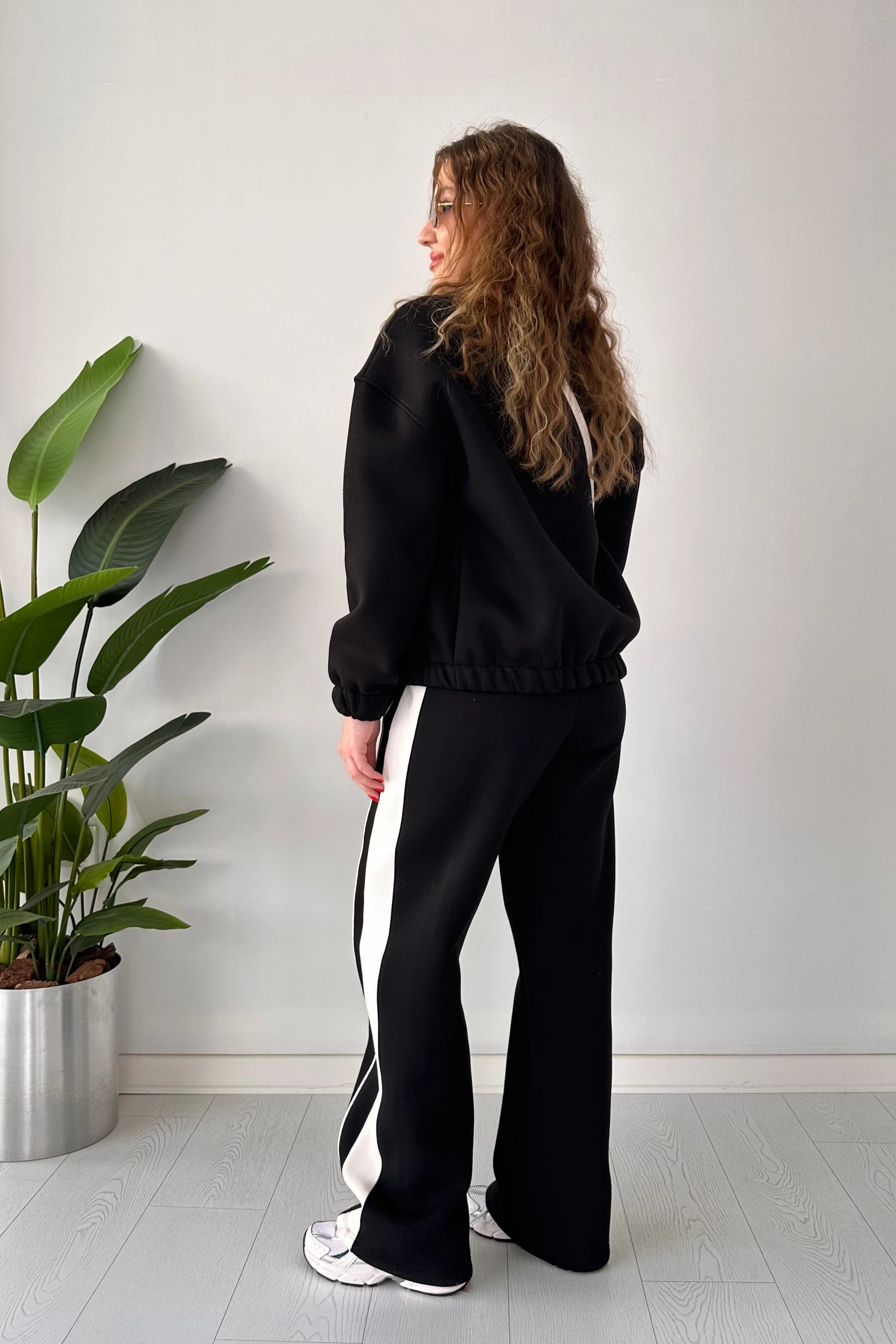 Şeritli İçi Polar Eşofman Takımı