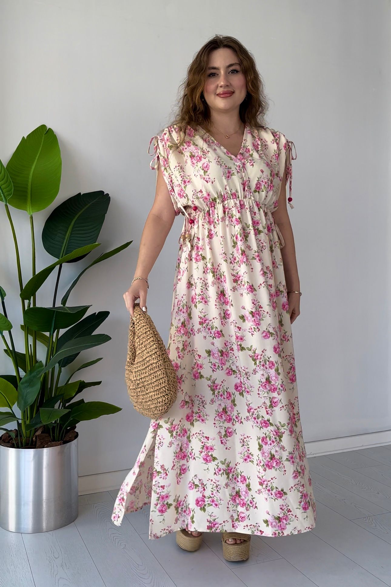 Omuz Bağlama Goncagül Elbise