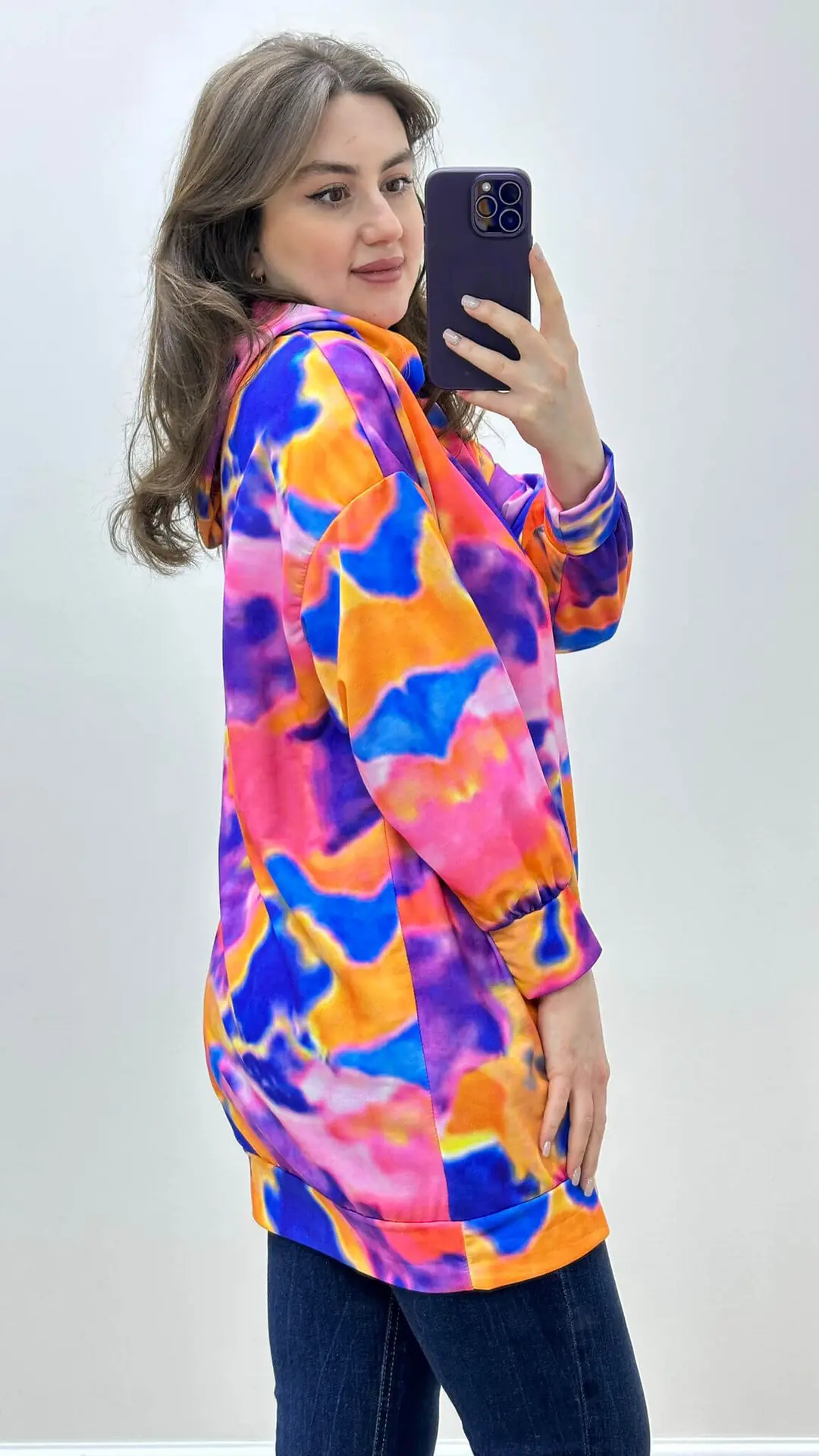 Batik Kapüşonlu Sweatshirt Renkli · 2