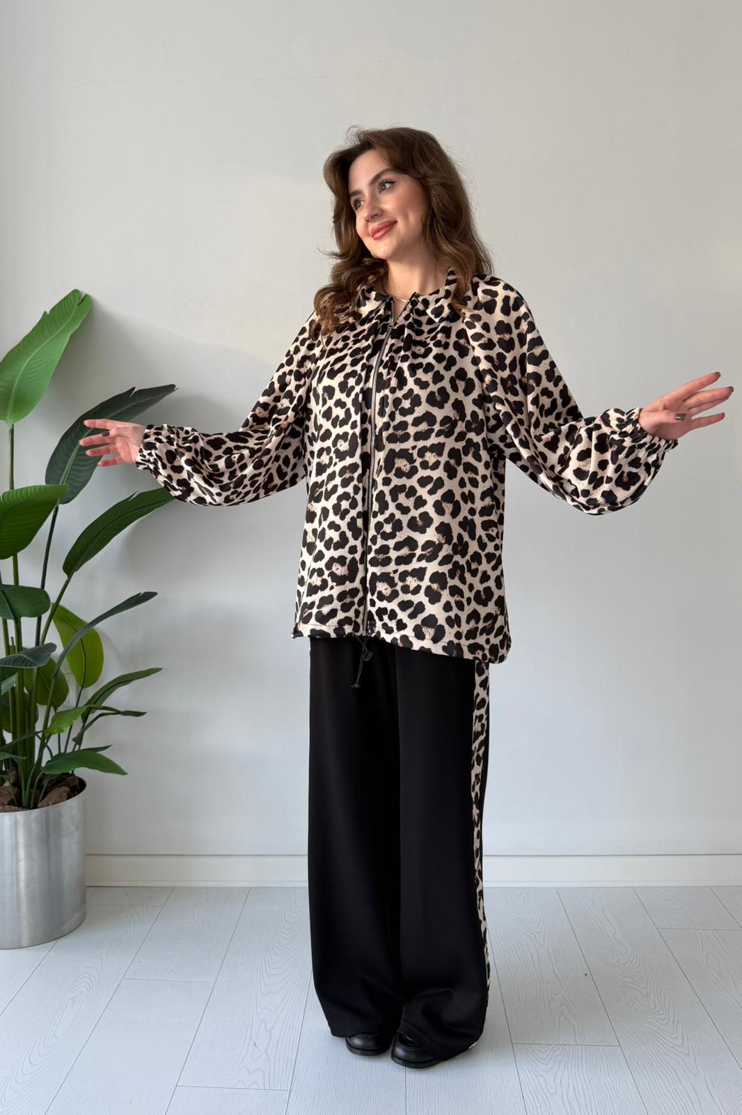 Leopar Ceketli İkili Takım