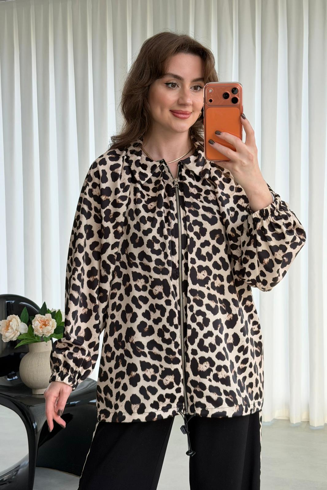 Leopar Ceketli İkili Takım