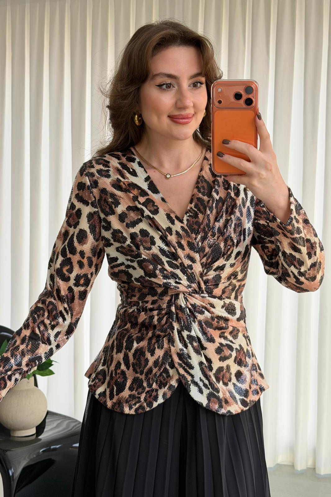 Leopar Payetli Takım