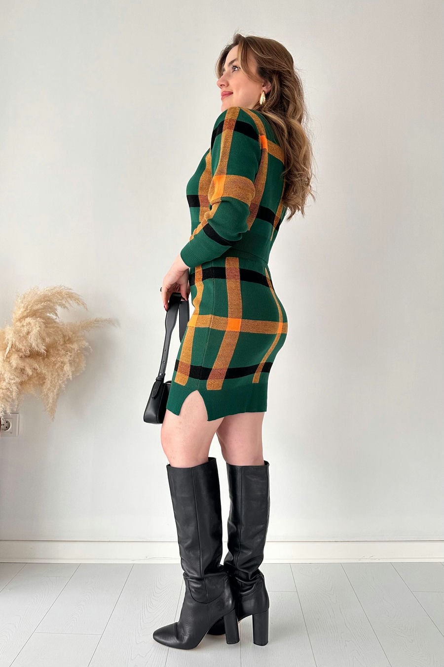 Ekoseli Etekli Takım Yeşil