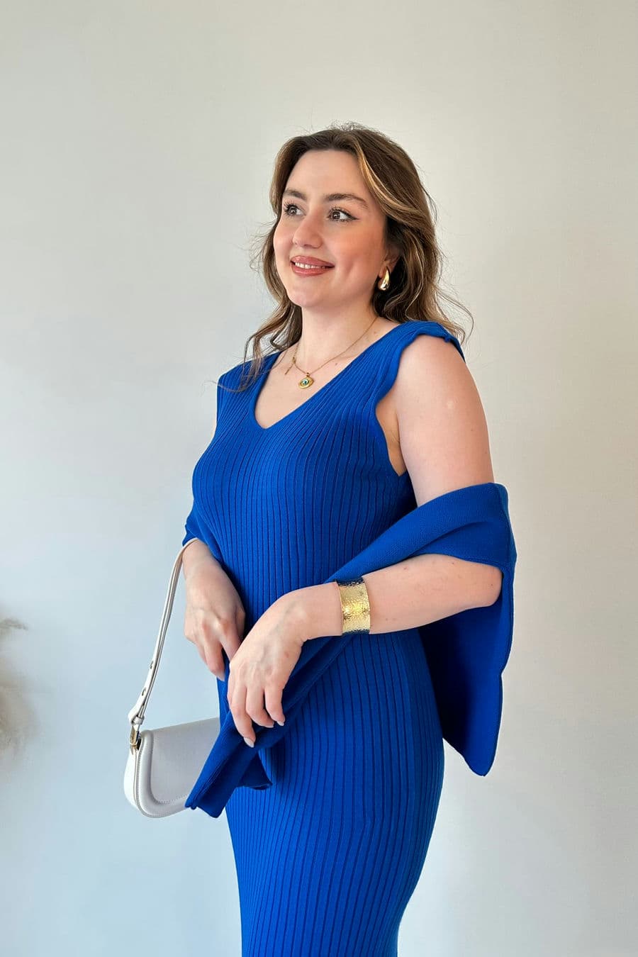 Kısa Kazaklı Triko Elbise