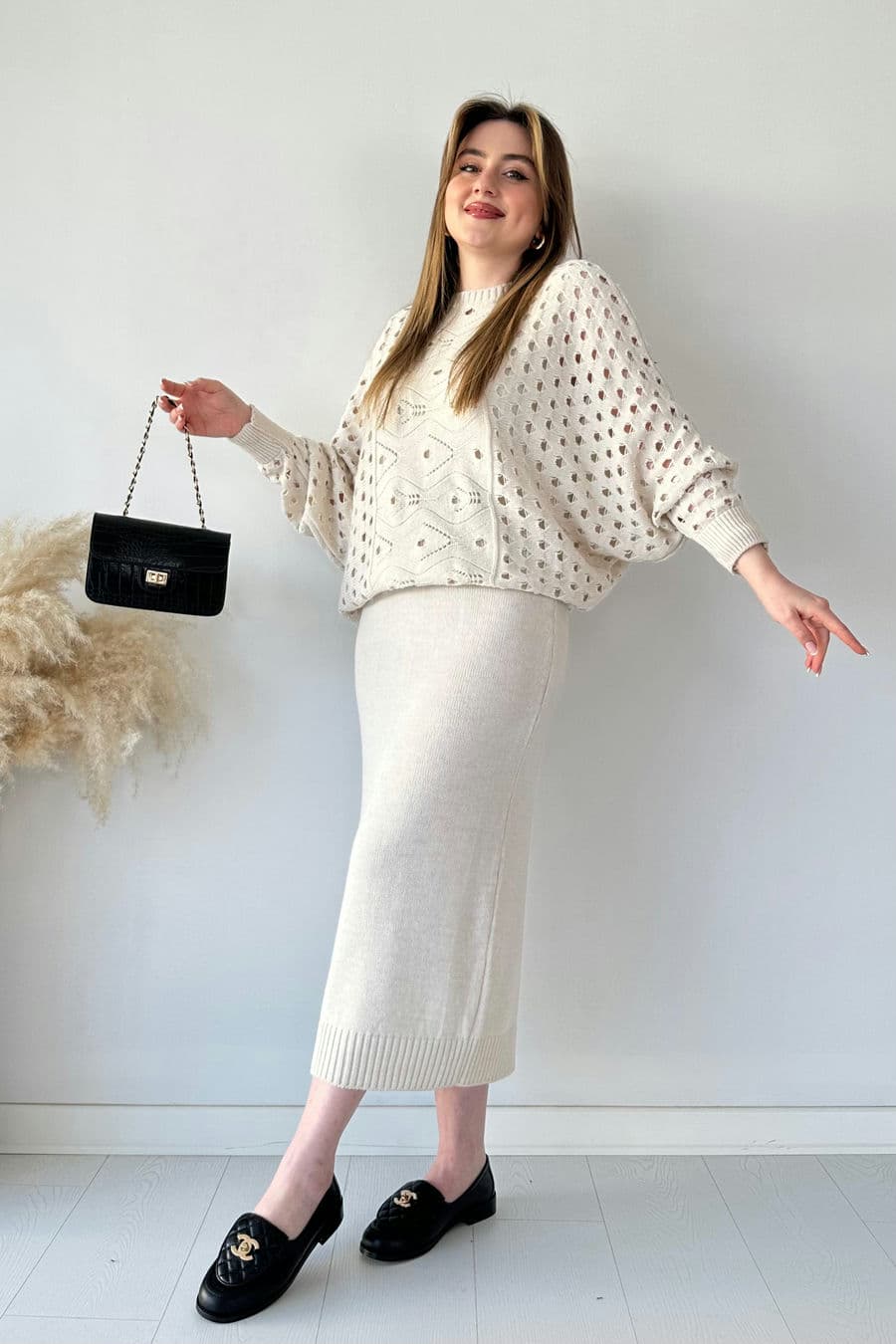 Yarasa Ajurlu Elbise Takım