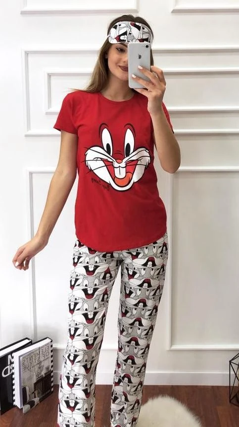 Bugs Bunny Pijama Takımı Kırmızı