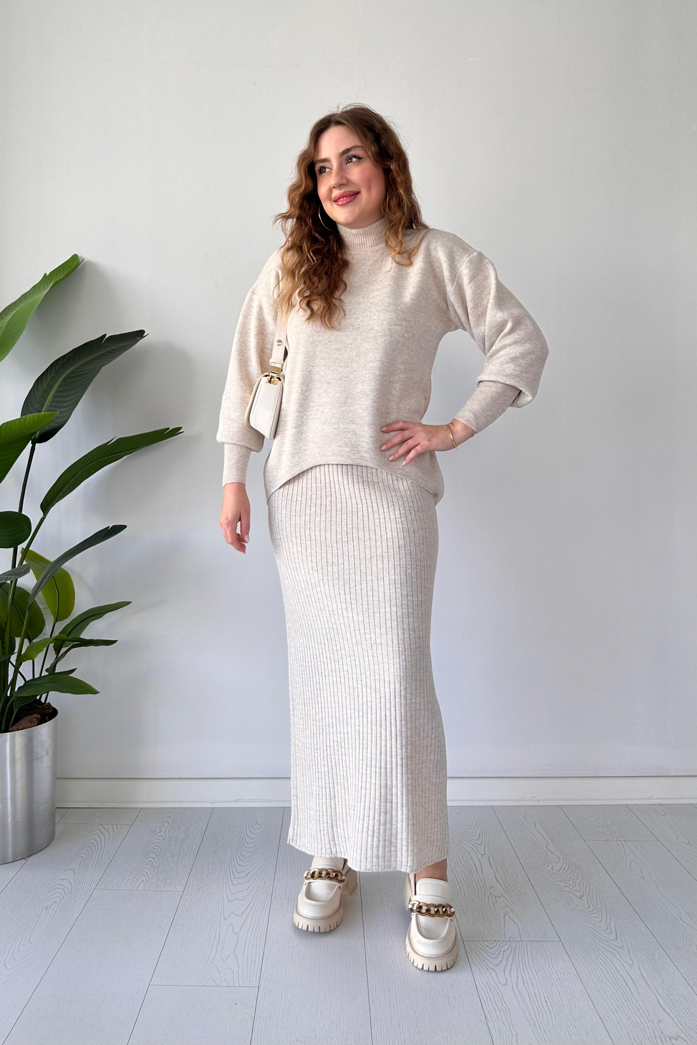 Uzun Kazaklı Elbise Takım