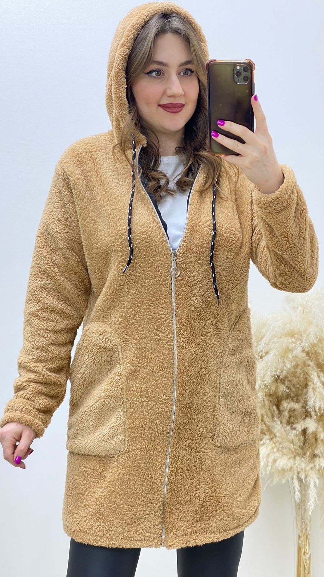 Şapkalı Peluş Bej