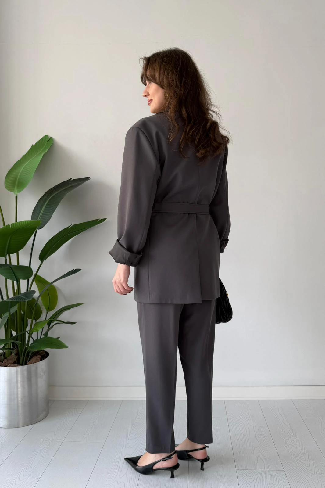 Oversize Kemerli Takım Elbise